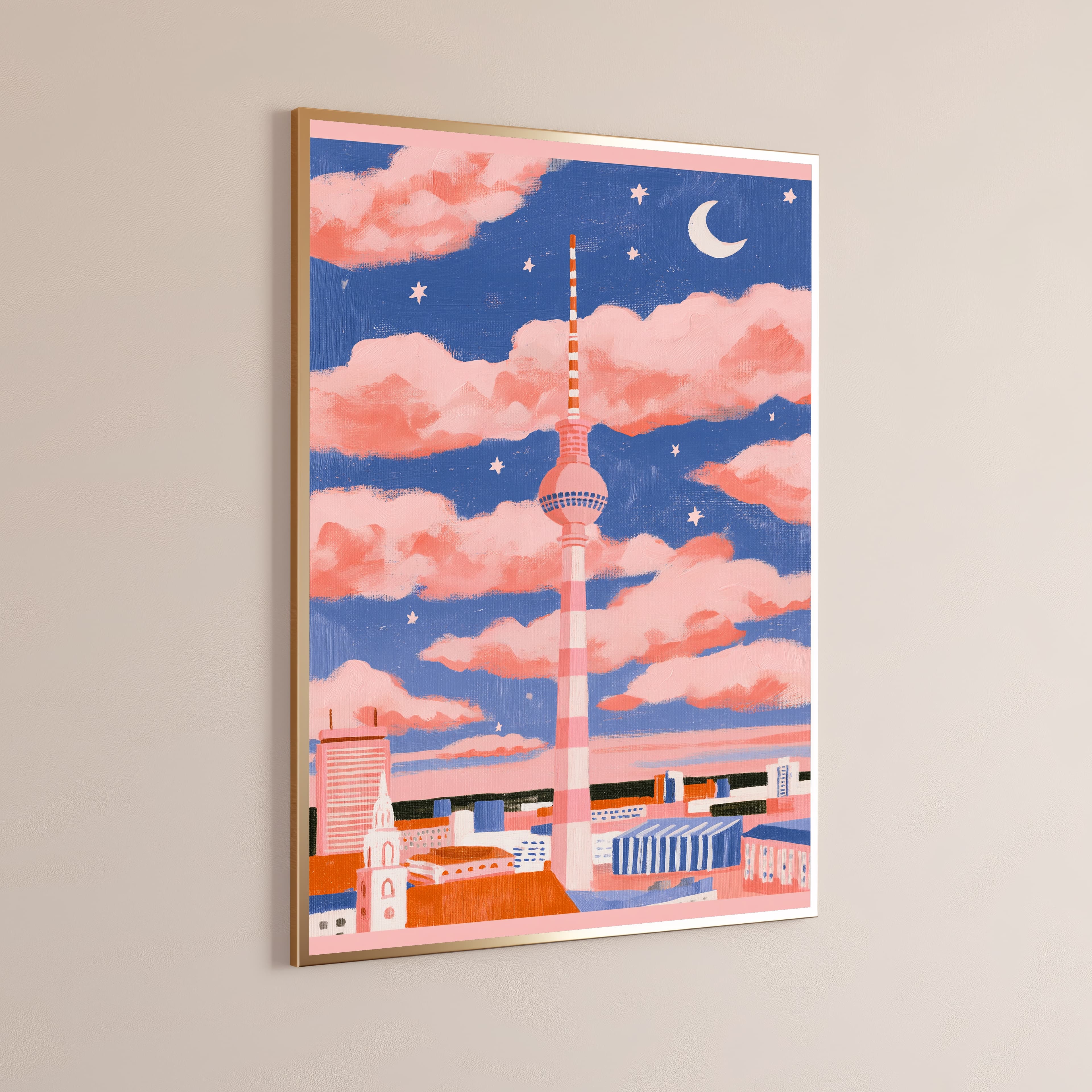 Berlin TV Tower Night Sky