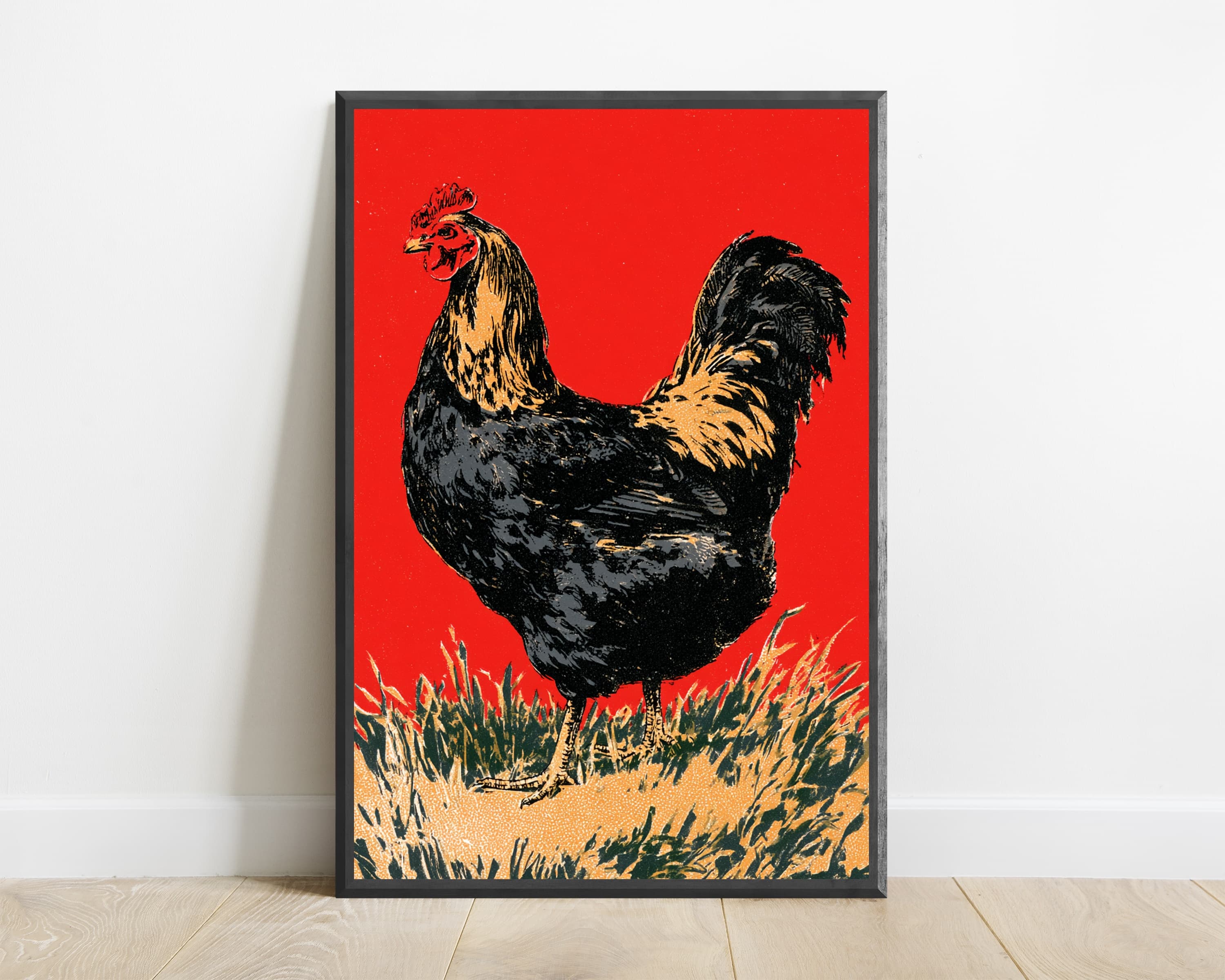 Vintage Hen Illustration Print — view 1