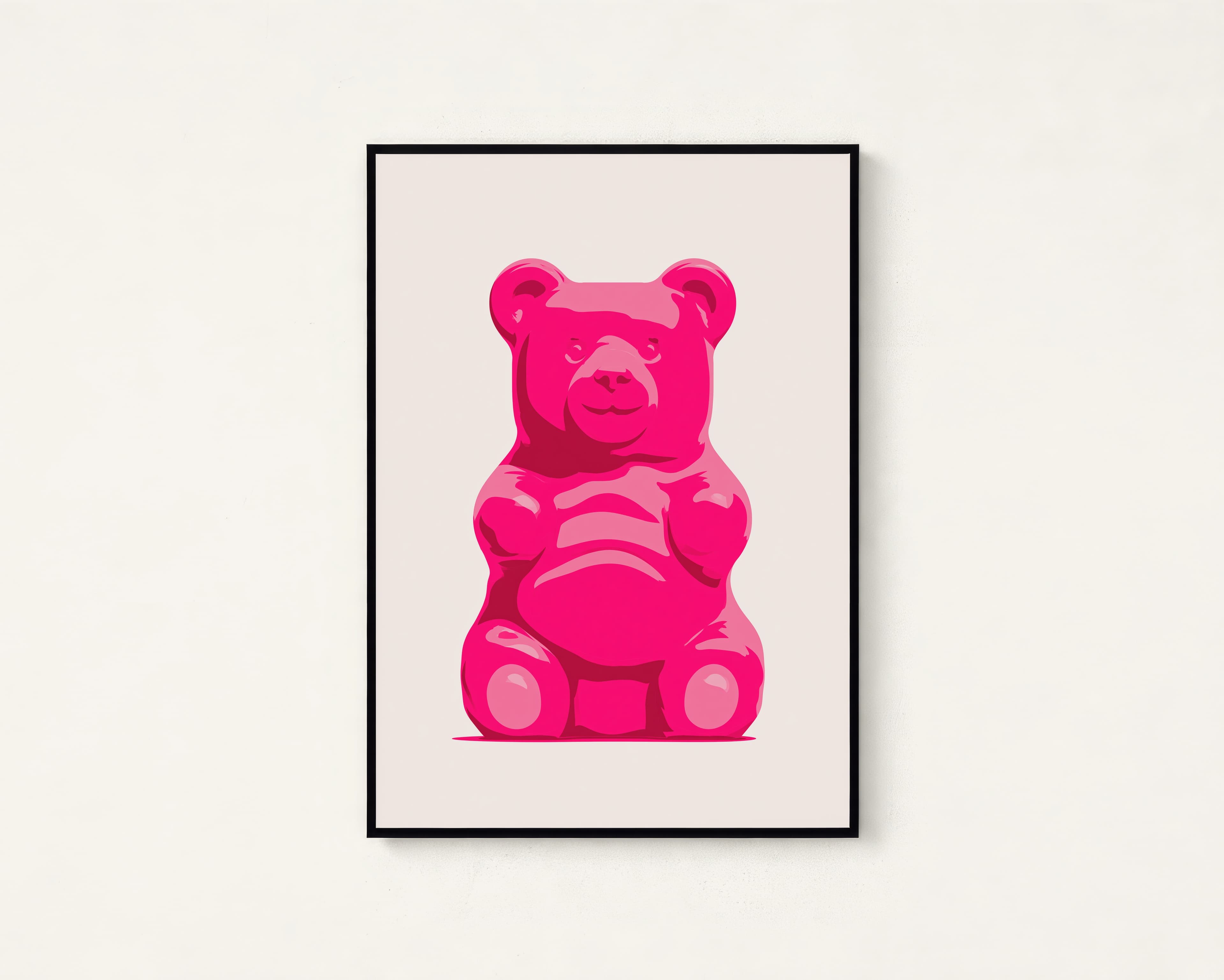 Bold Pink Gummy Bear Pop Art Print