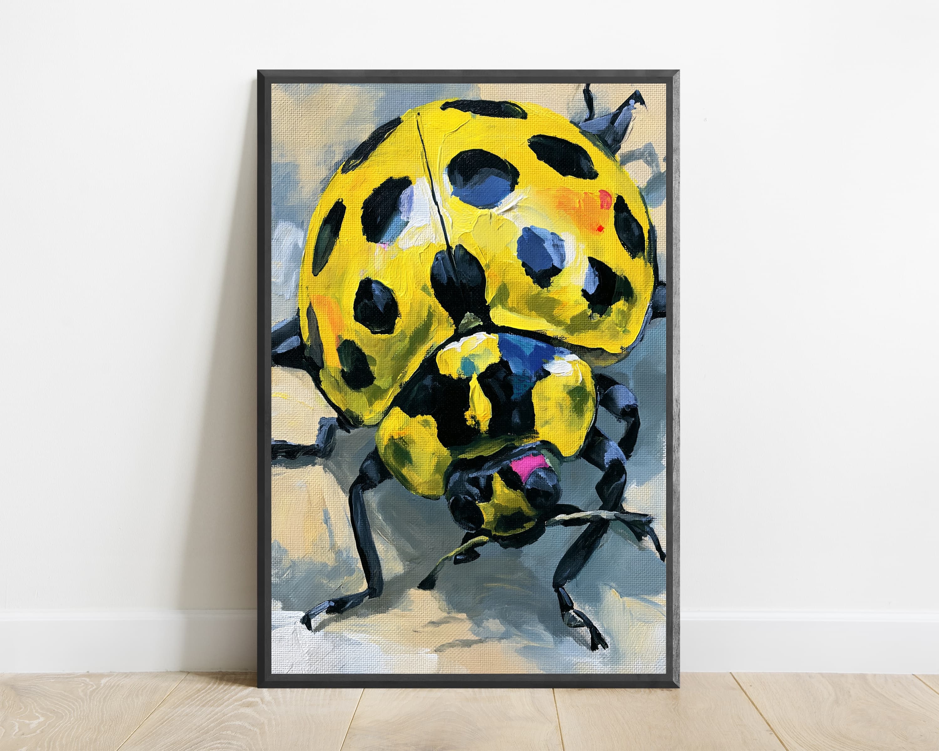 Bold Yellow Ladybug Pop Art Print
