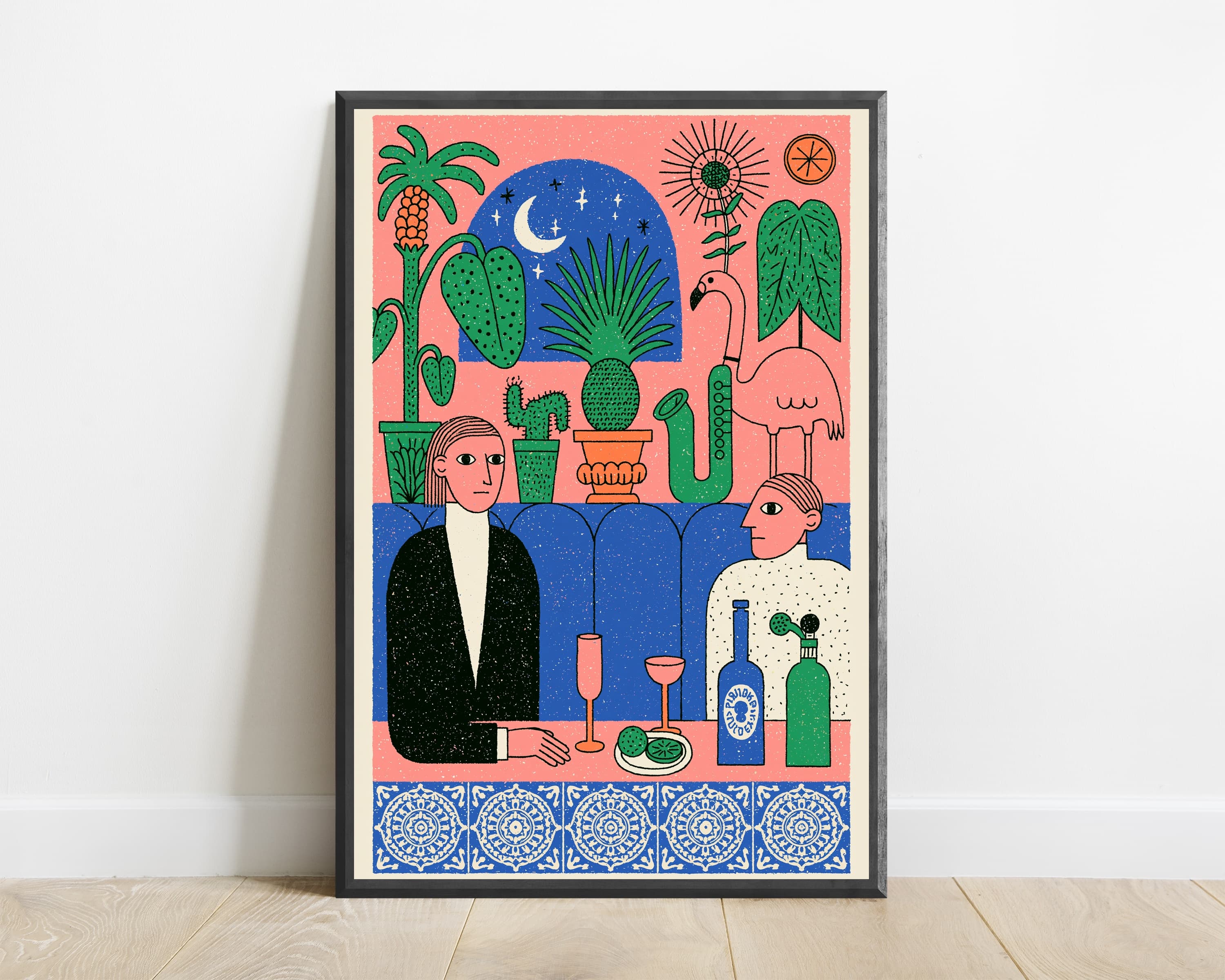 Tropical Bar Scene Art Print — view 1