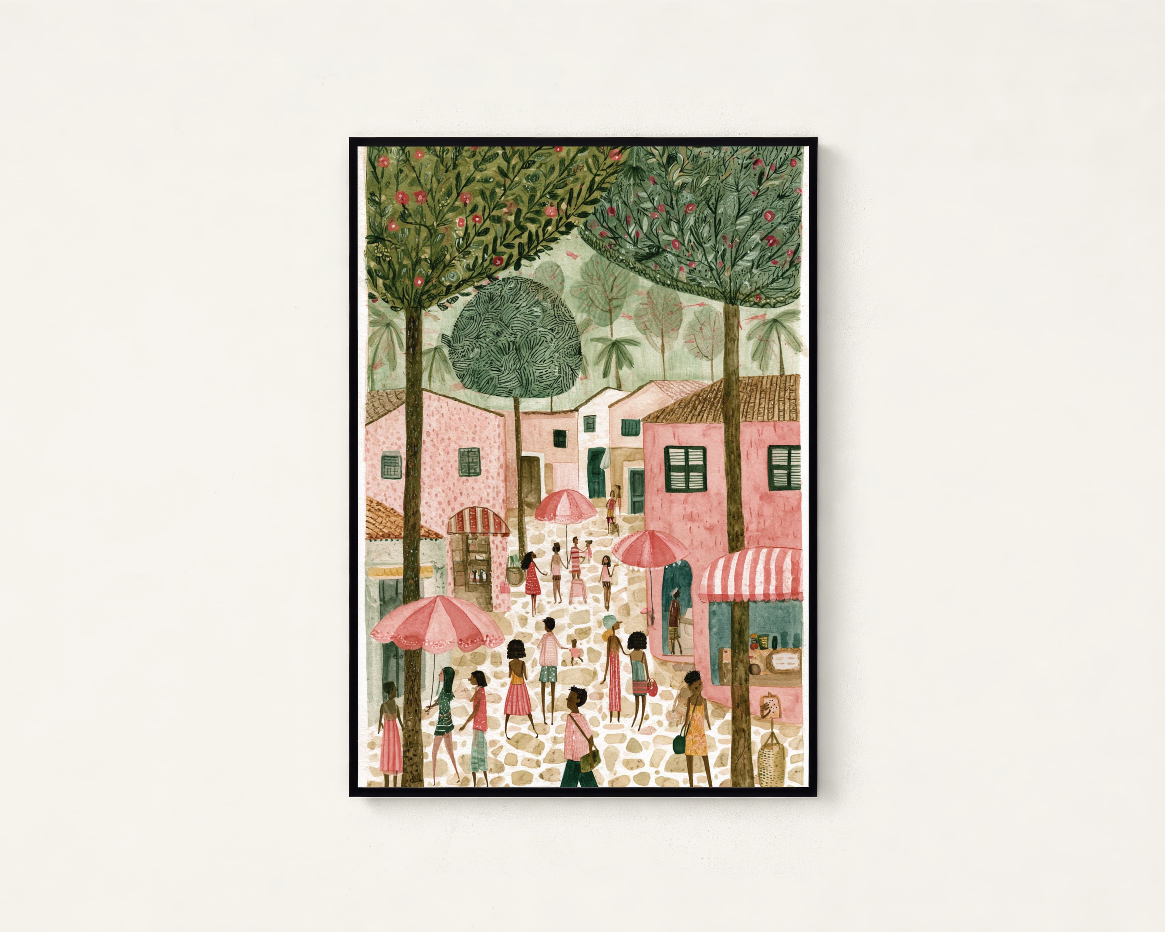 Mediterranean Village Square Print — view 1