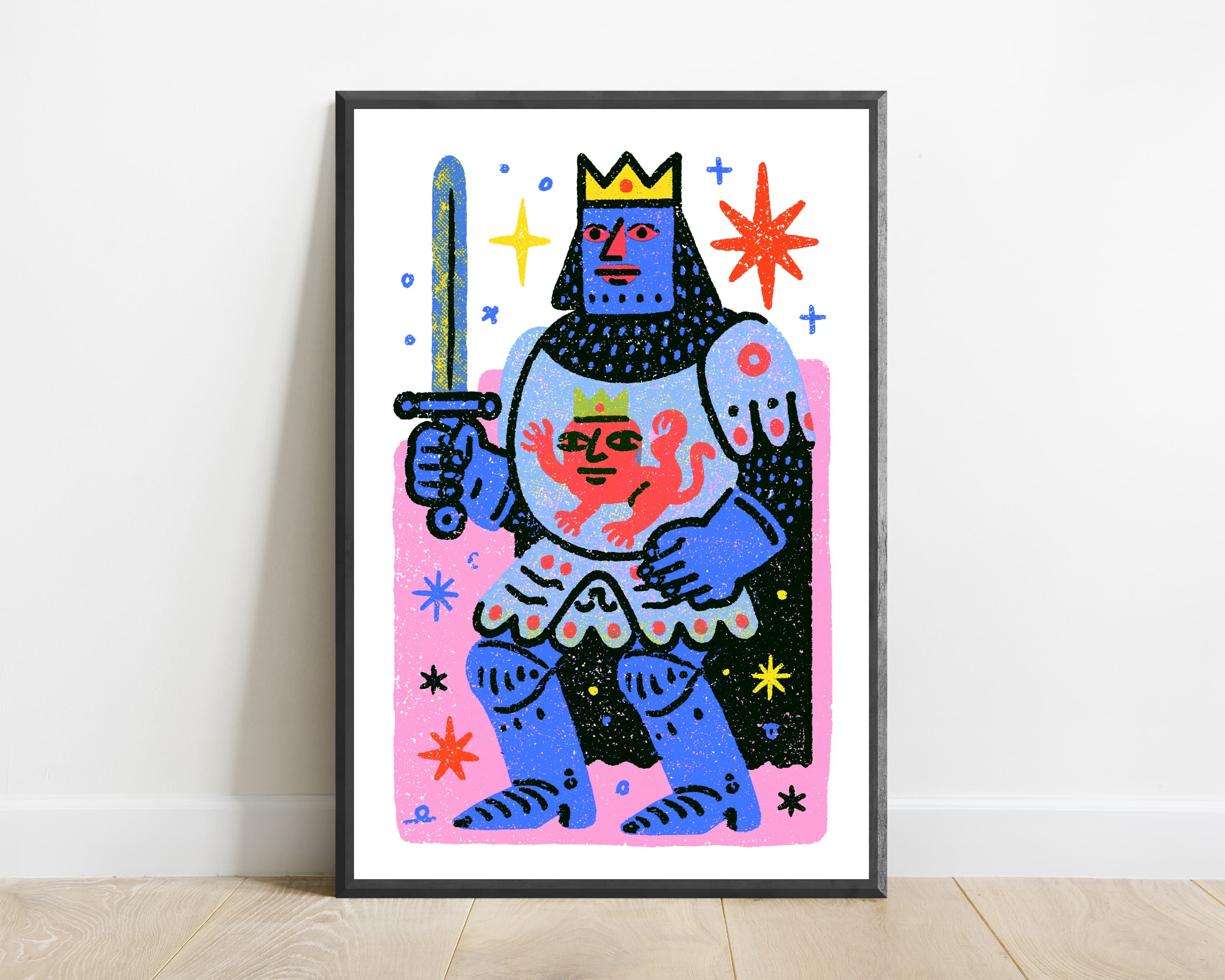 Colorful Demon King with Sword Pop Art Print — view 1
