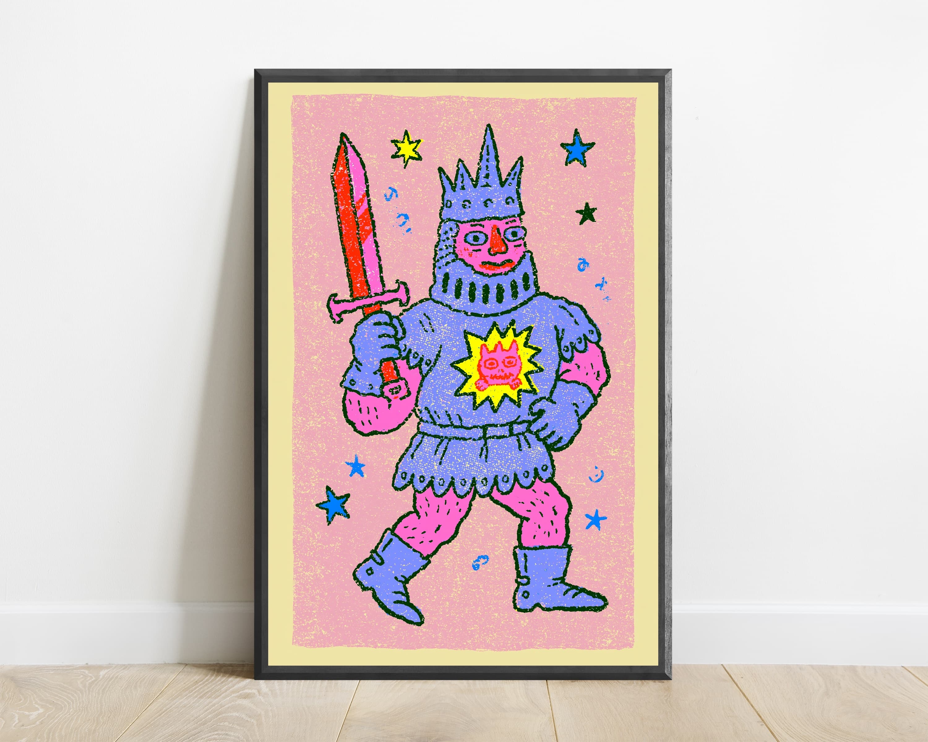 Colorful Demon King with Sword Pop Art Print — view 1