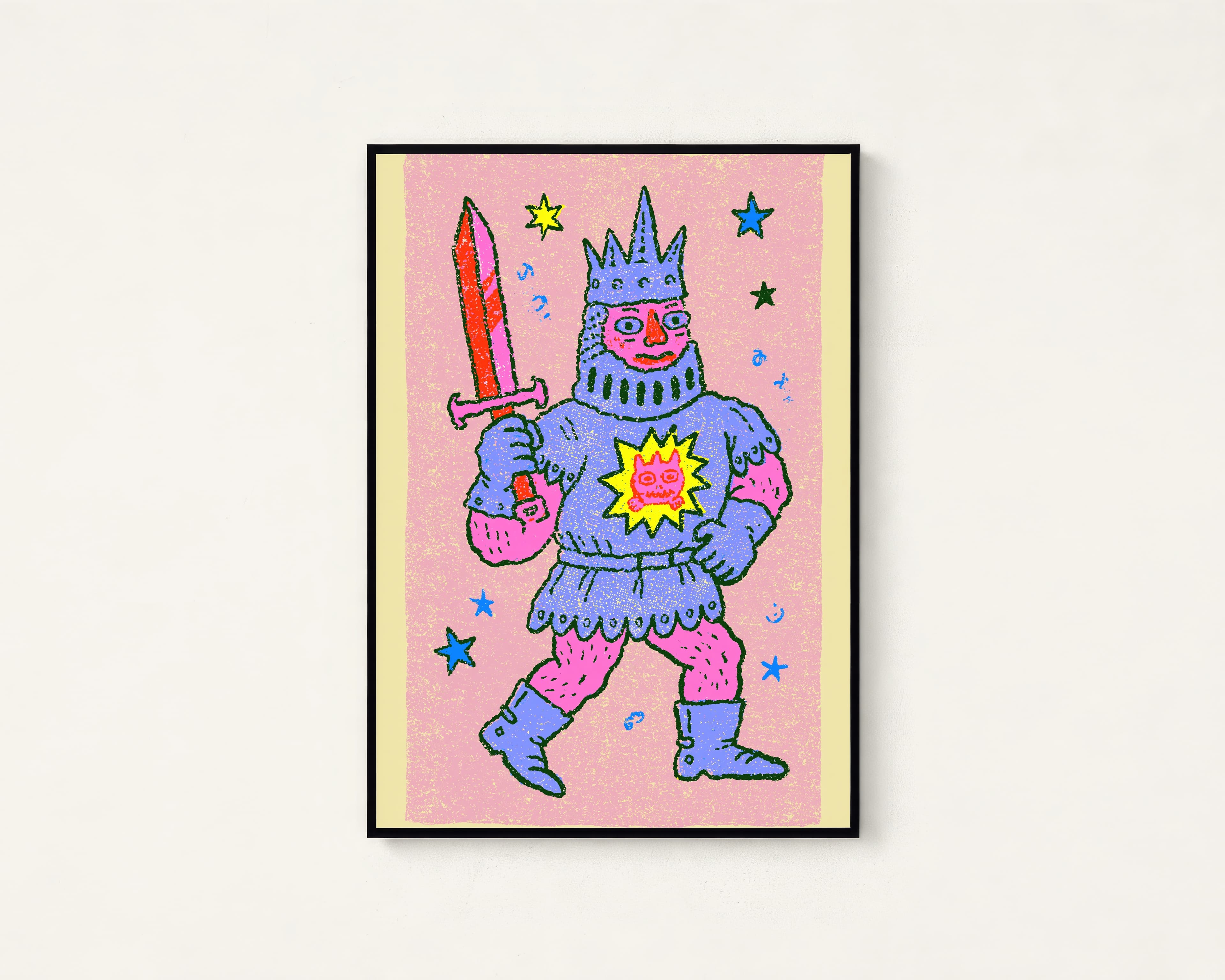 Colorful Demon Warrior Pop Art Print