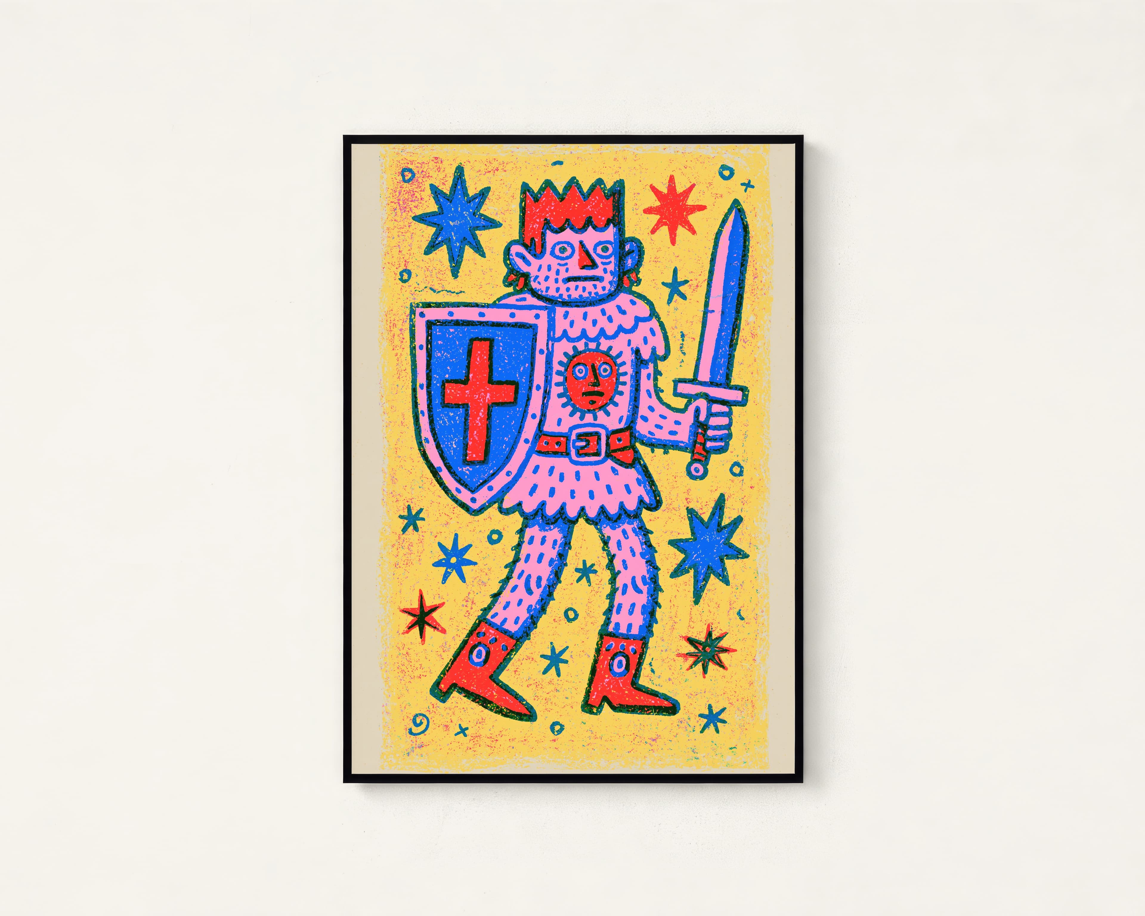 Colorful Warrior Pop Art Print