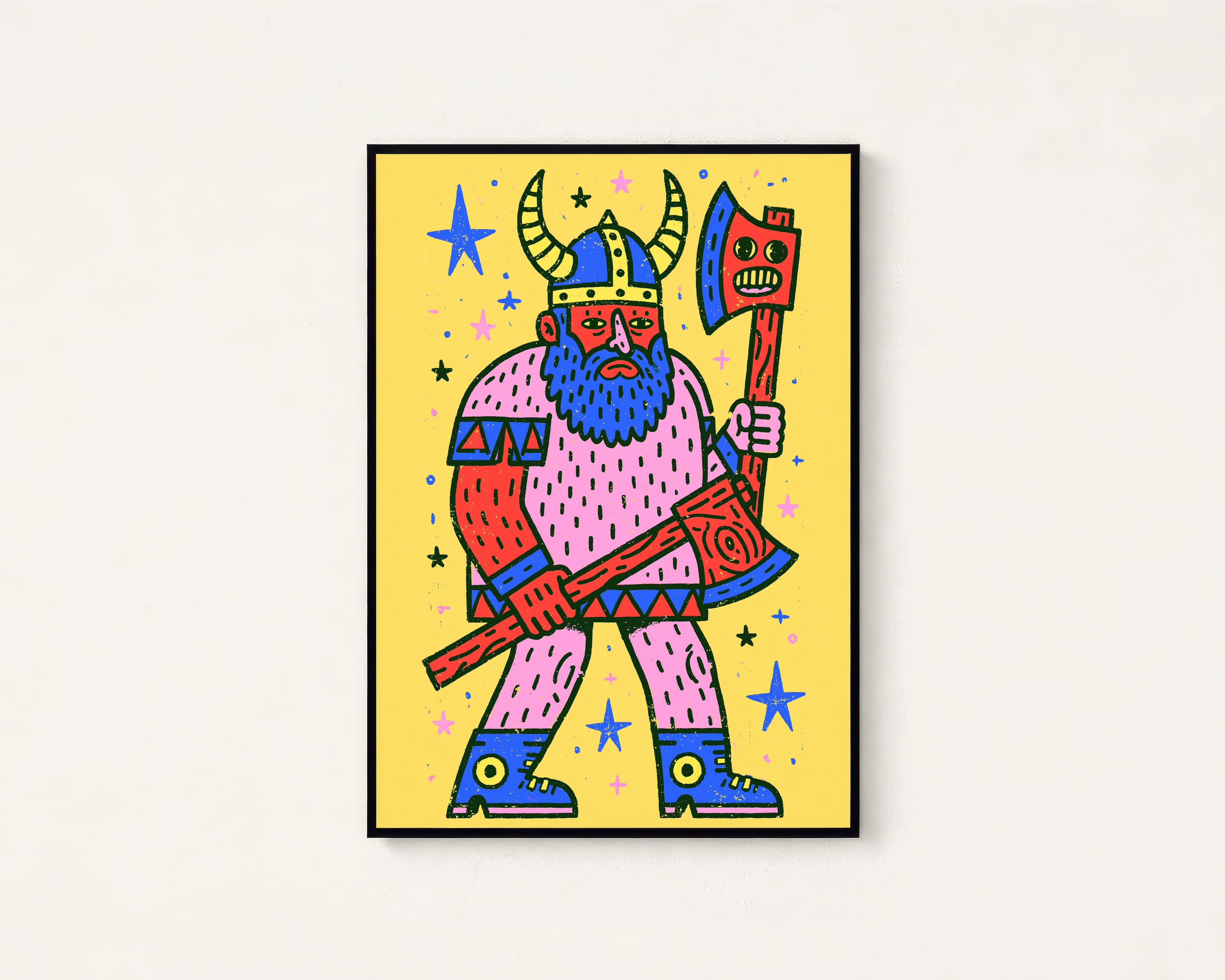 Viking Warrior Pop Art Print — view 1