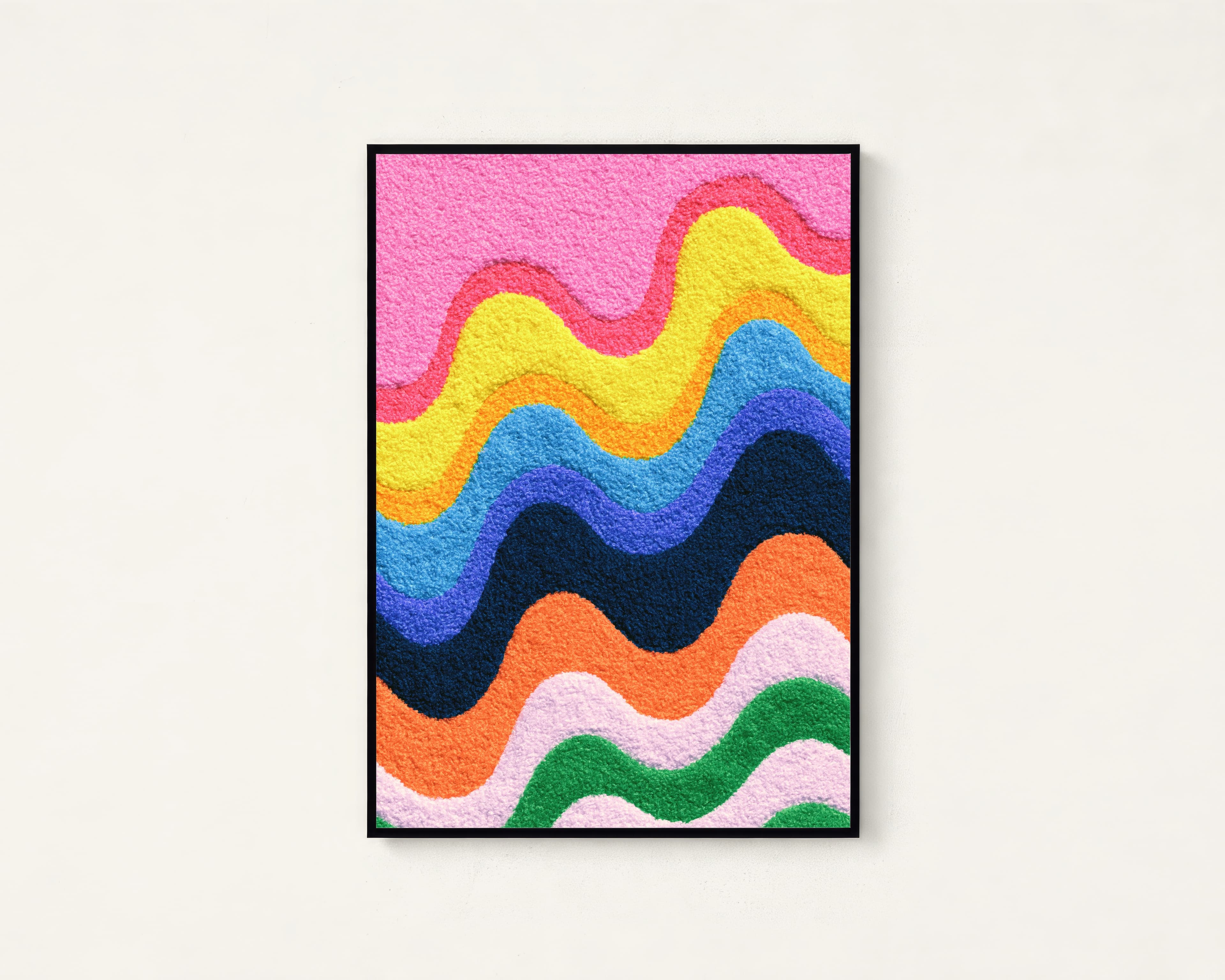 Colorful Wavy Stripes Abstract Art Print