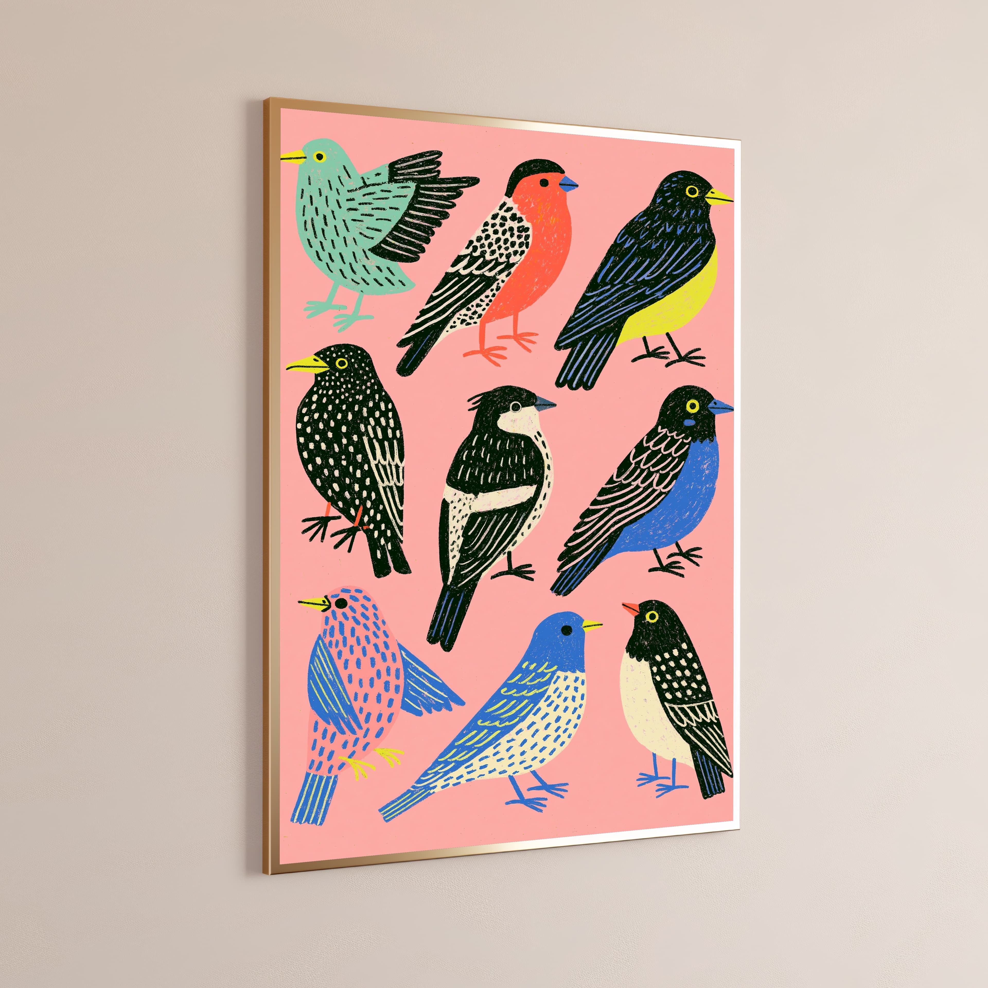 Colourful Birds Pop Art Print
