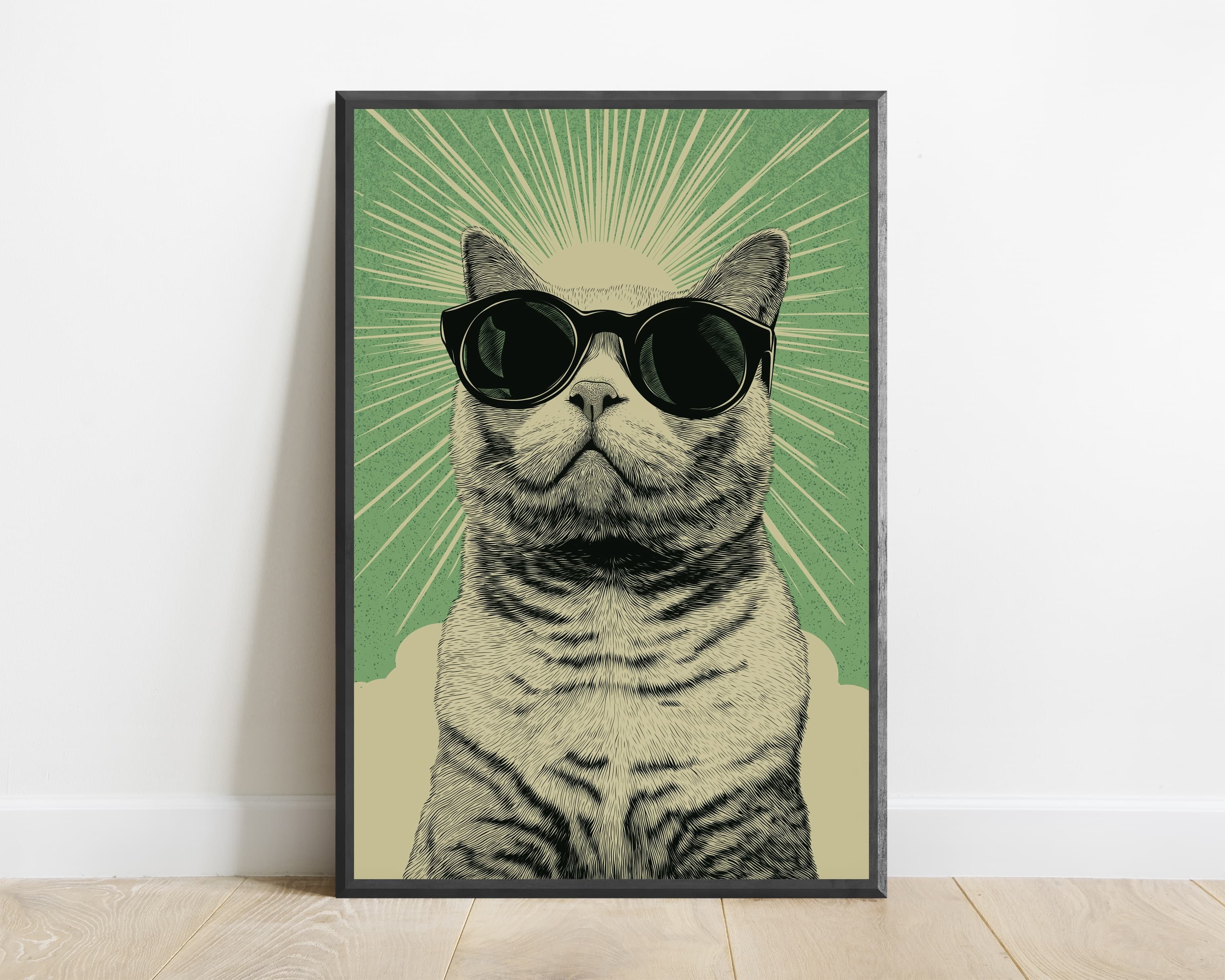 Cool Cat Sunglasses Pop Art Print — view 1