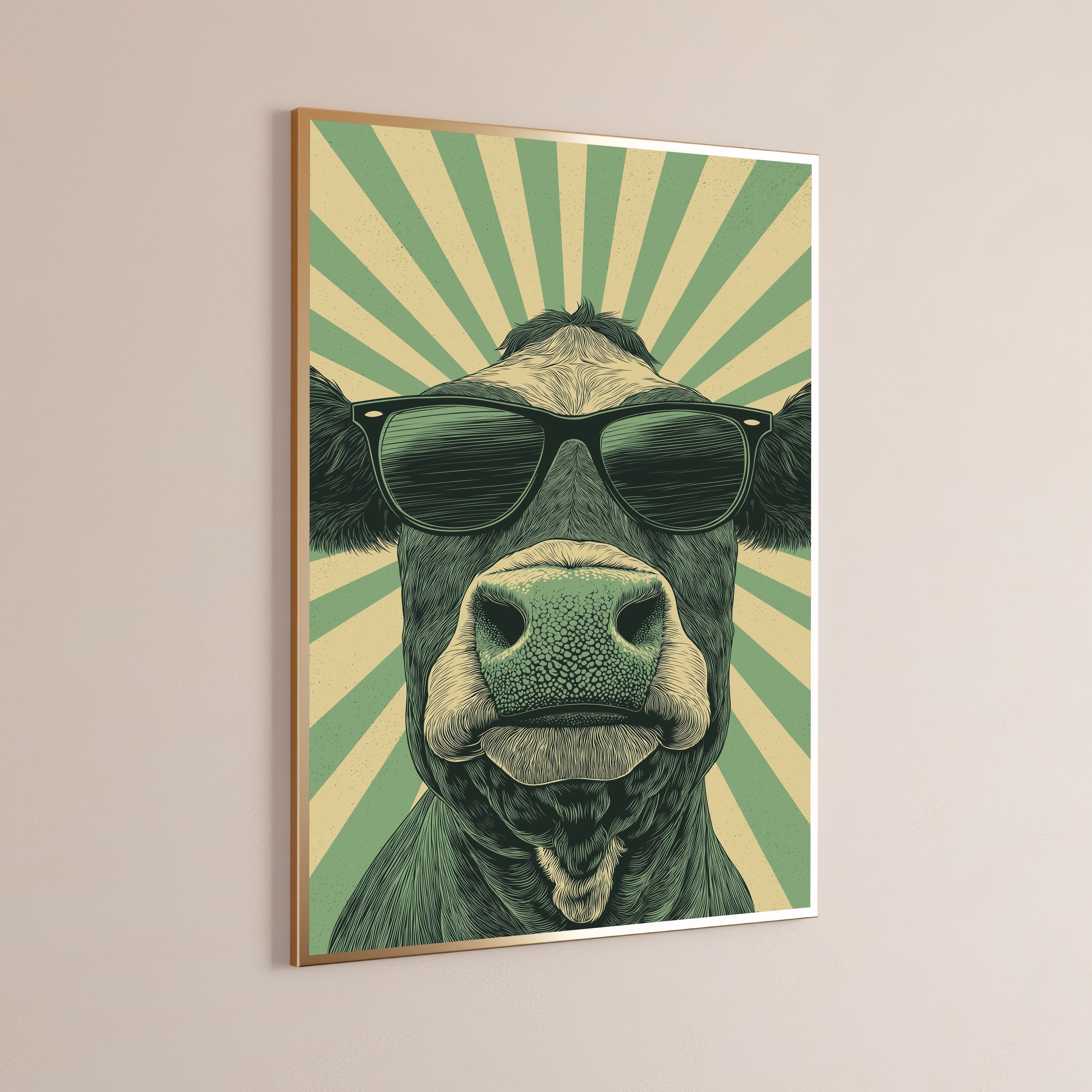 Cool Cow Portrait Print