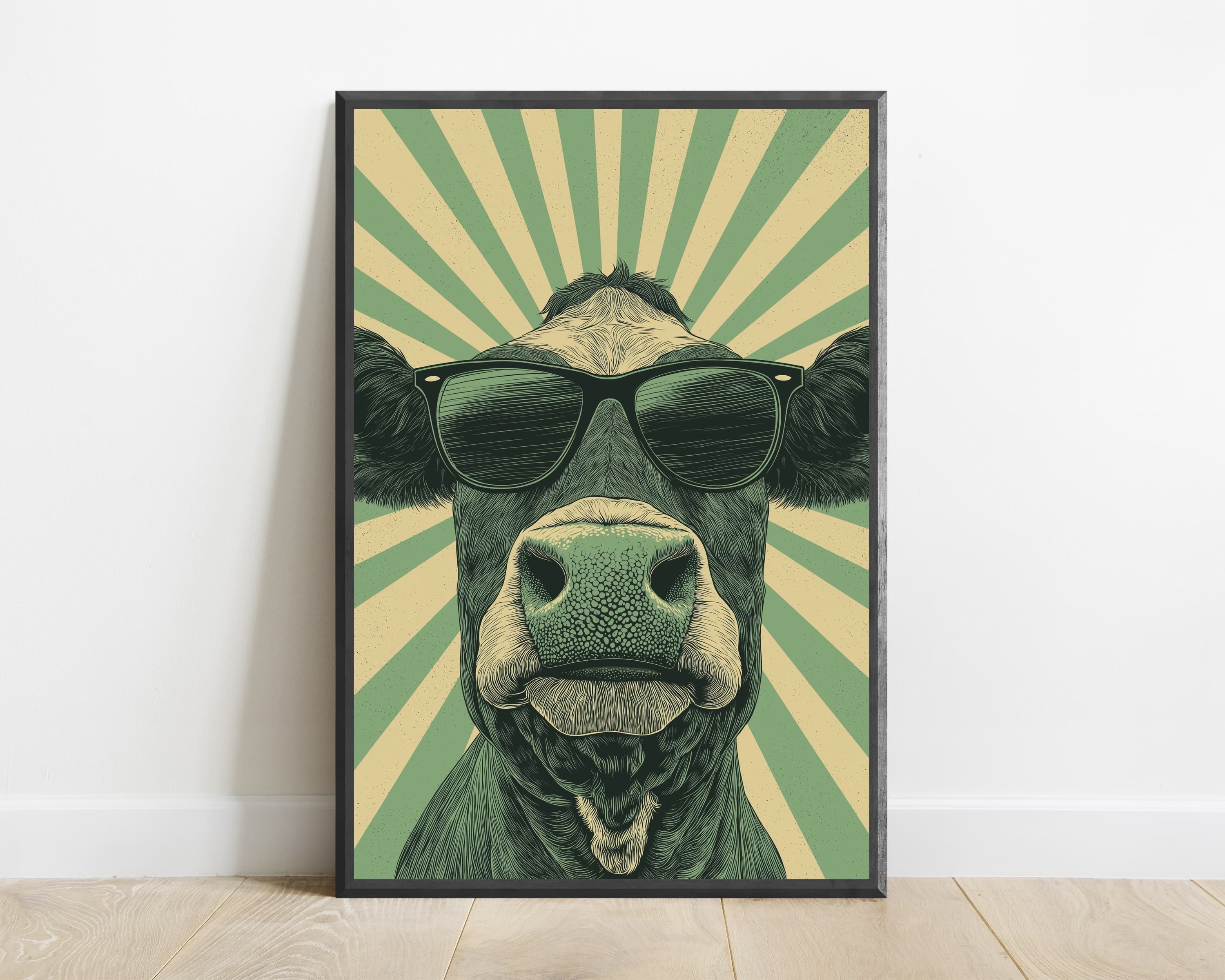 Cool Cow Sunglasses Pop Art Print — view 1