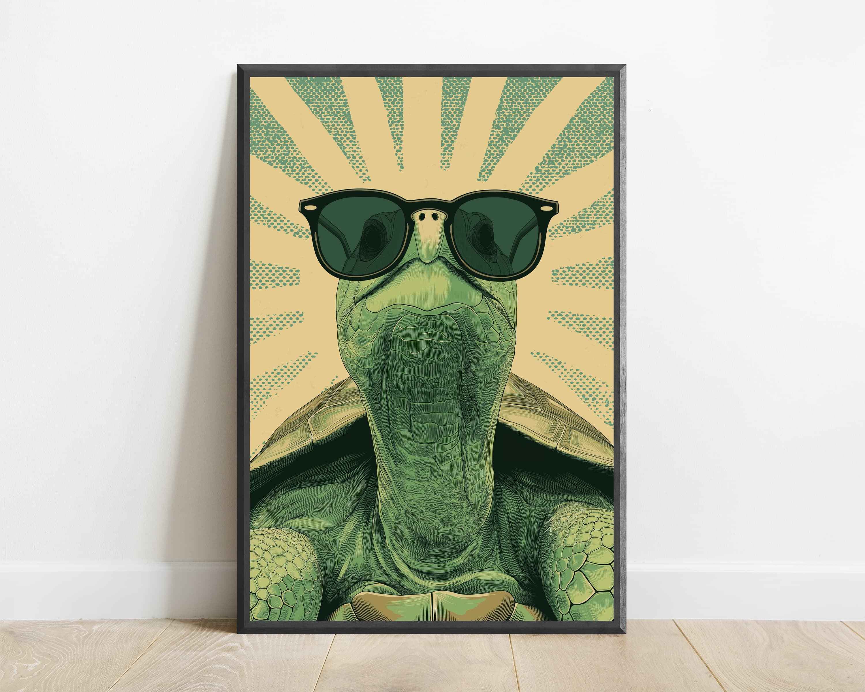 Cool Crocodile Sunglasses Pop Art Print — view 1