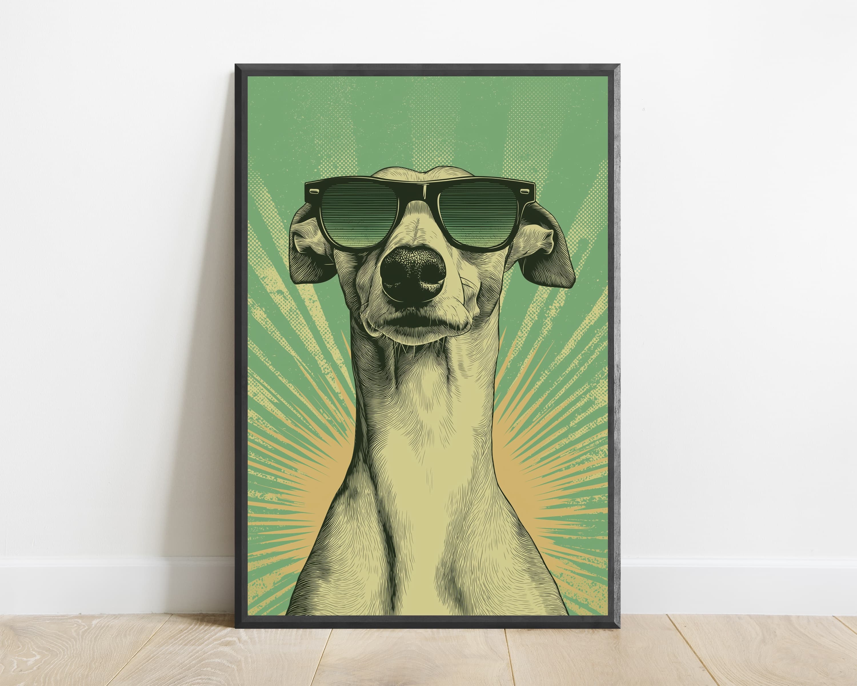 Cool Dog Sunglasses Pop Art Print — view 1