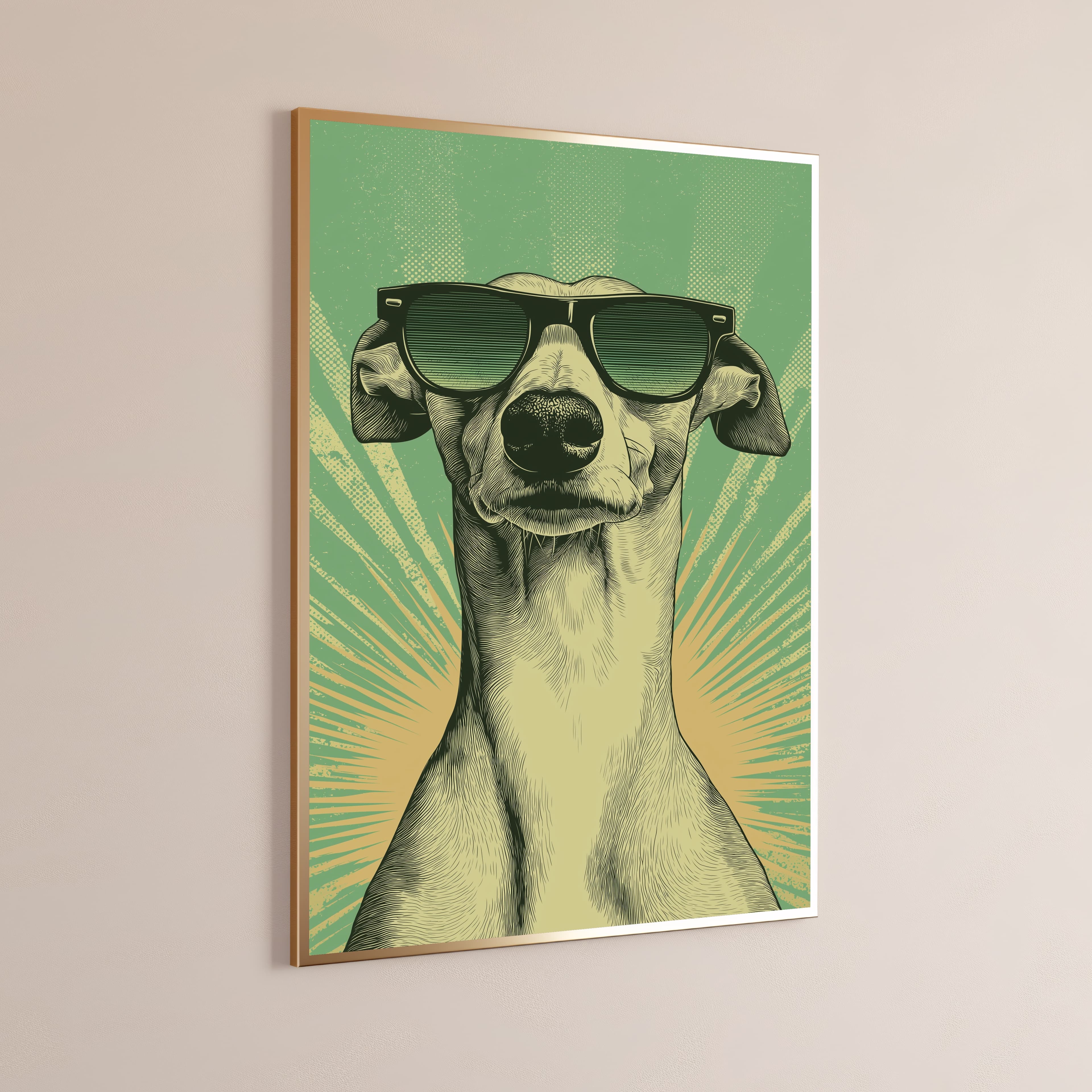 Cool Greyhound with Sunglasses Print