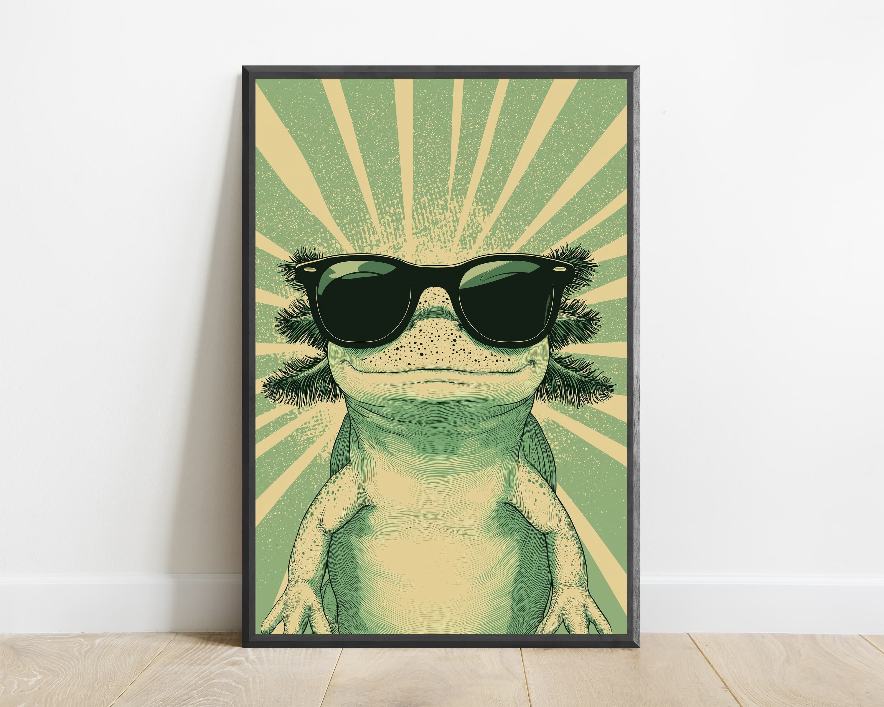 Cool Axolotl Sunglasses Pop Art Print — view 1