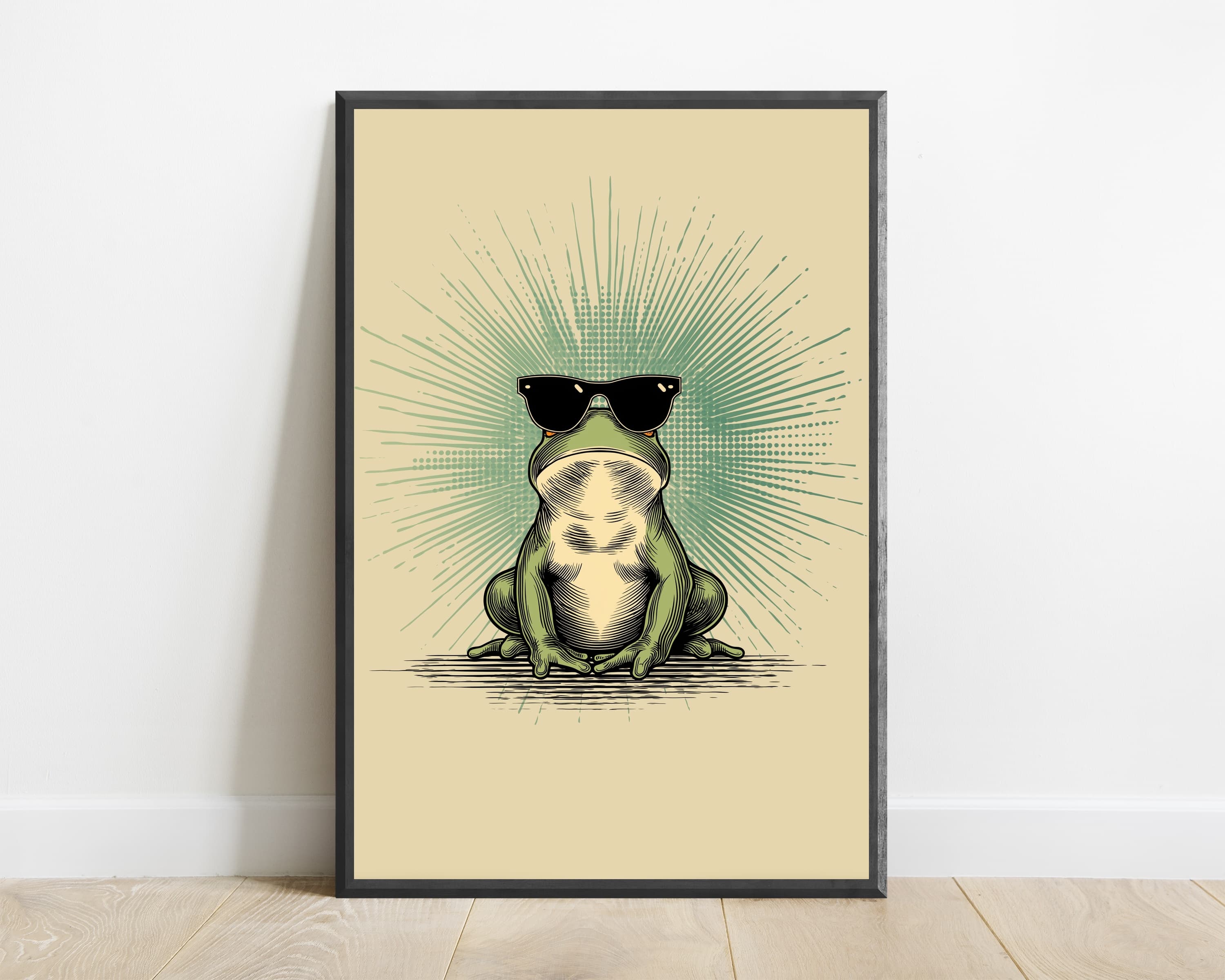 Cool Frog Sunglasses Pop Art Print — view 1