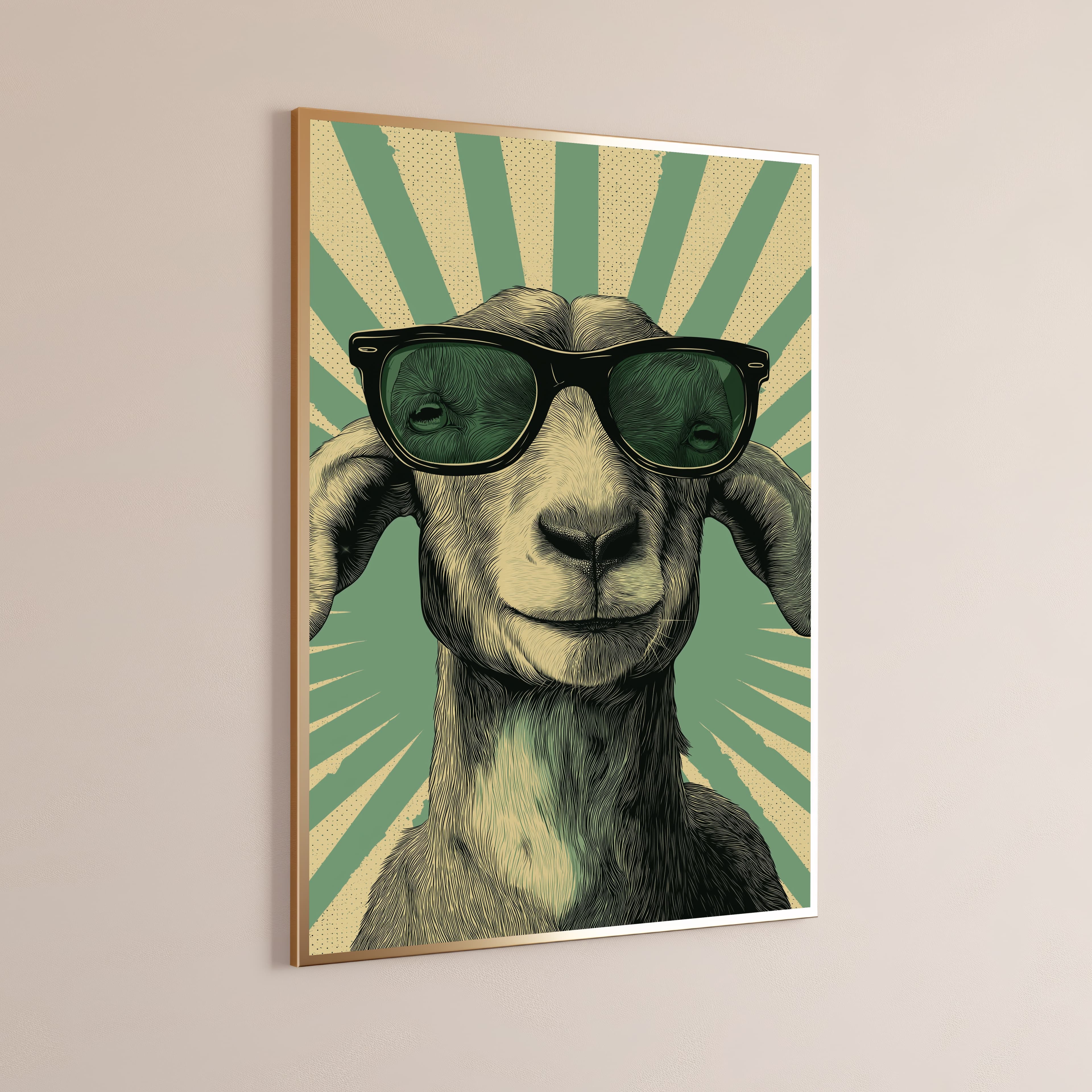 Cool Goat Sunglasses Print