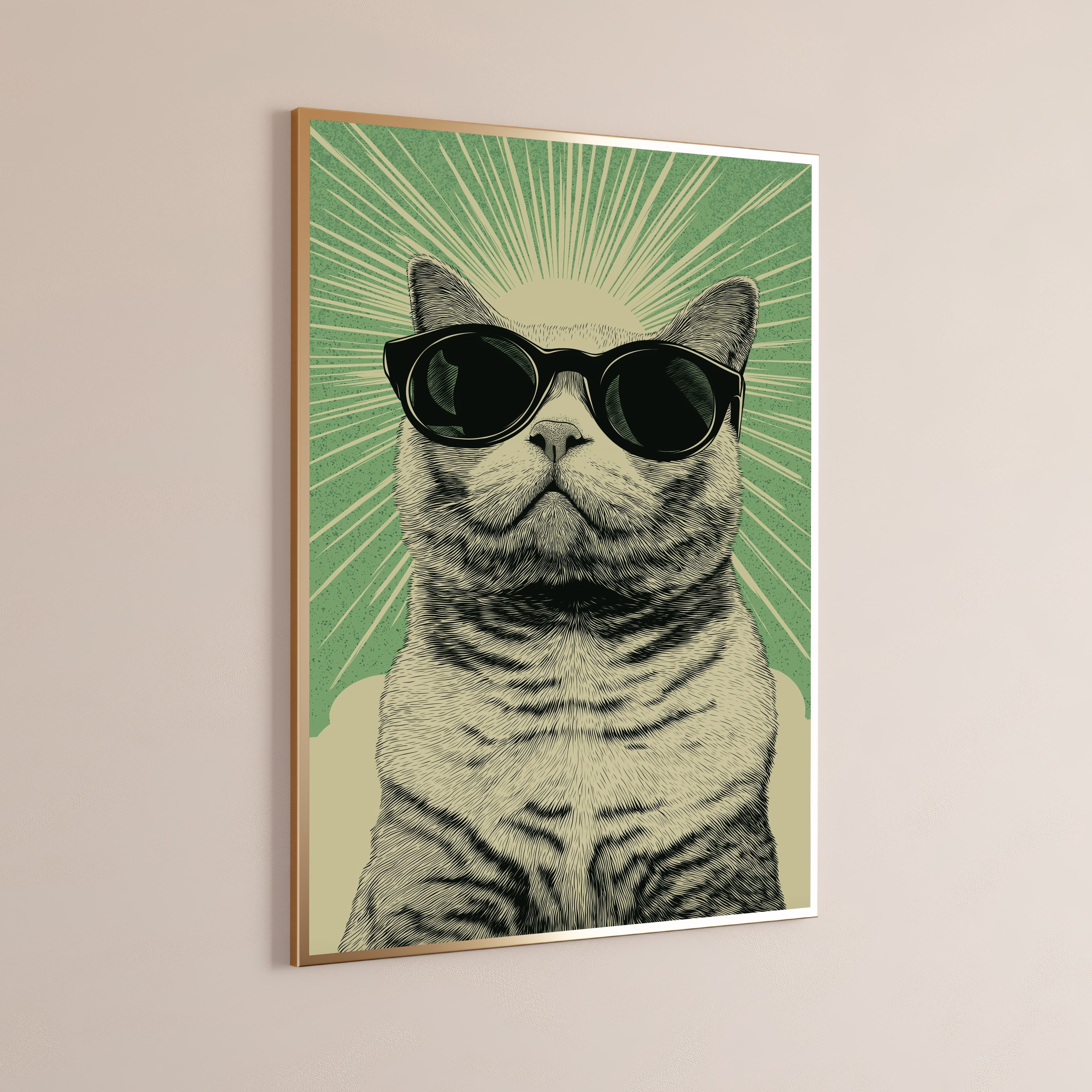 Cool Lucky Cat Sunglasses Print