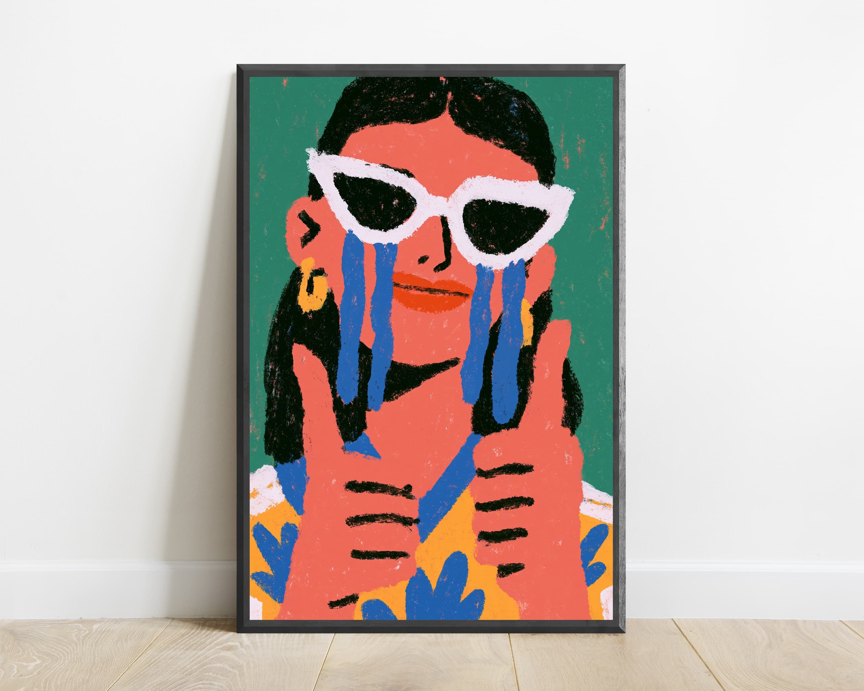 Cool Woman Sunglasses Pop Art Print — view 1