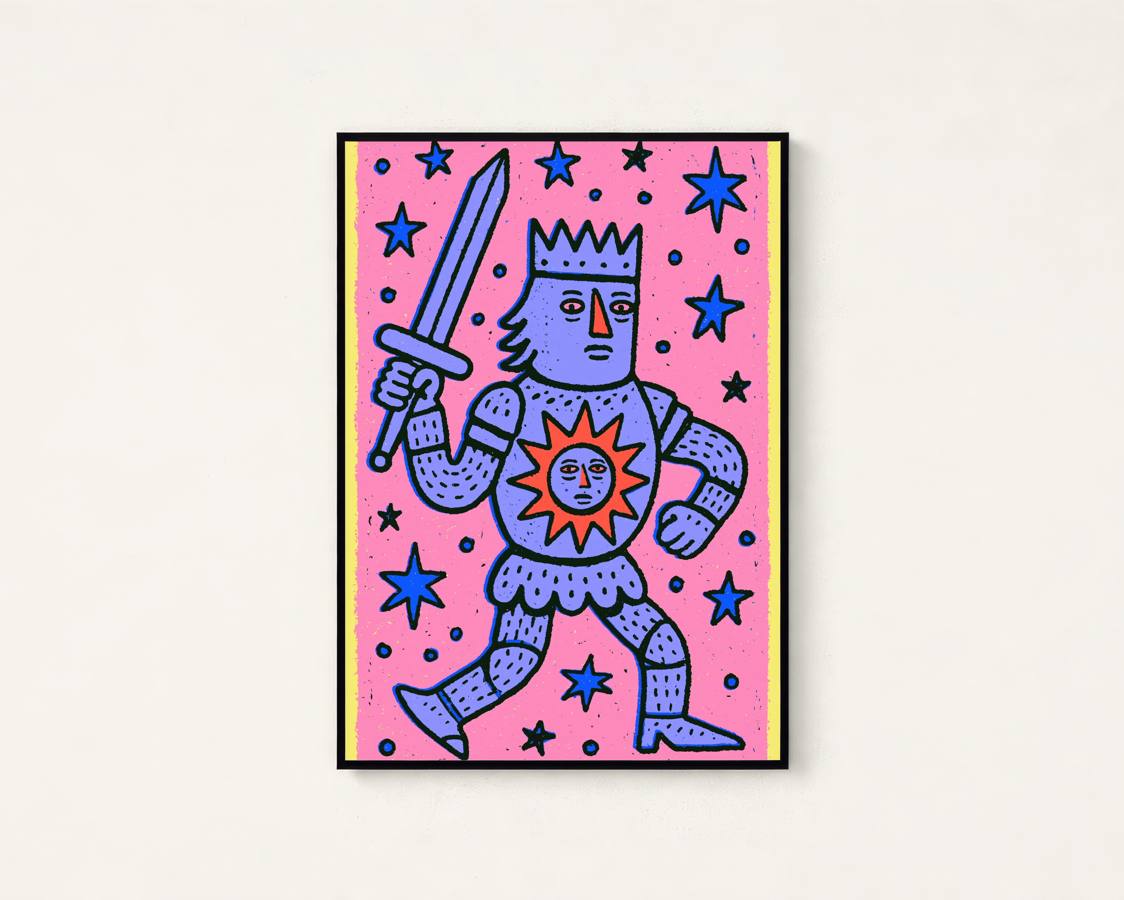 Cosmic King with Sword Pop Art Print