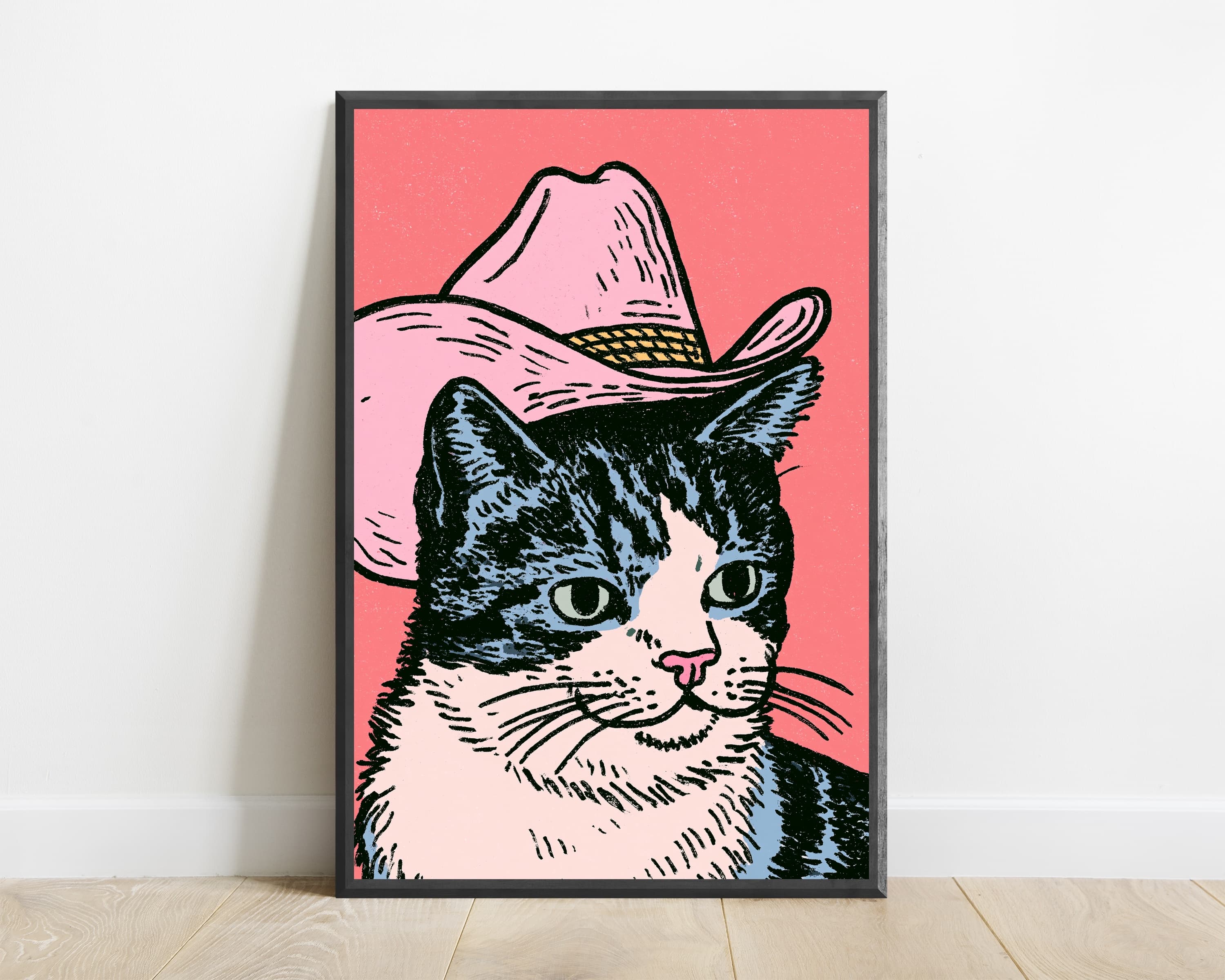 Cowboy Cat Pop Art Print — view 1