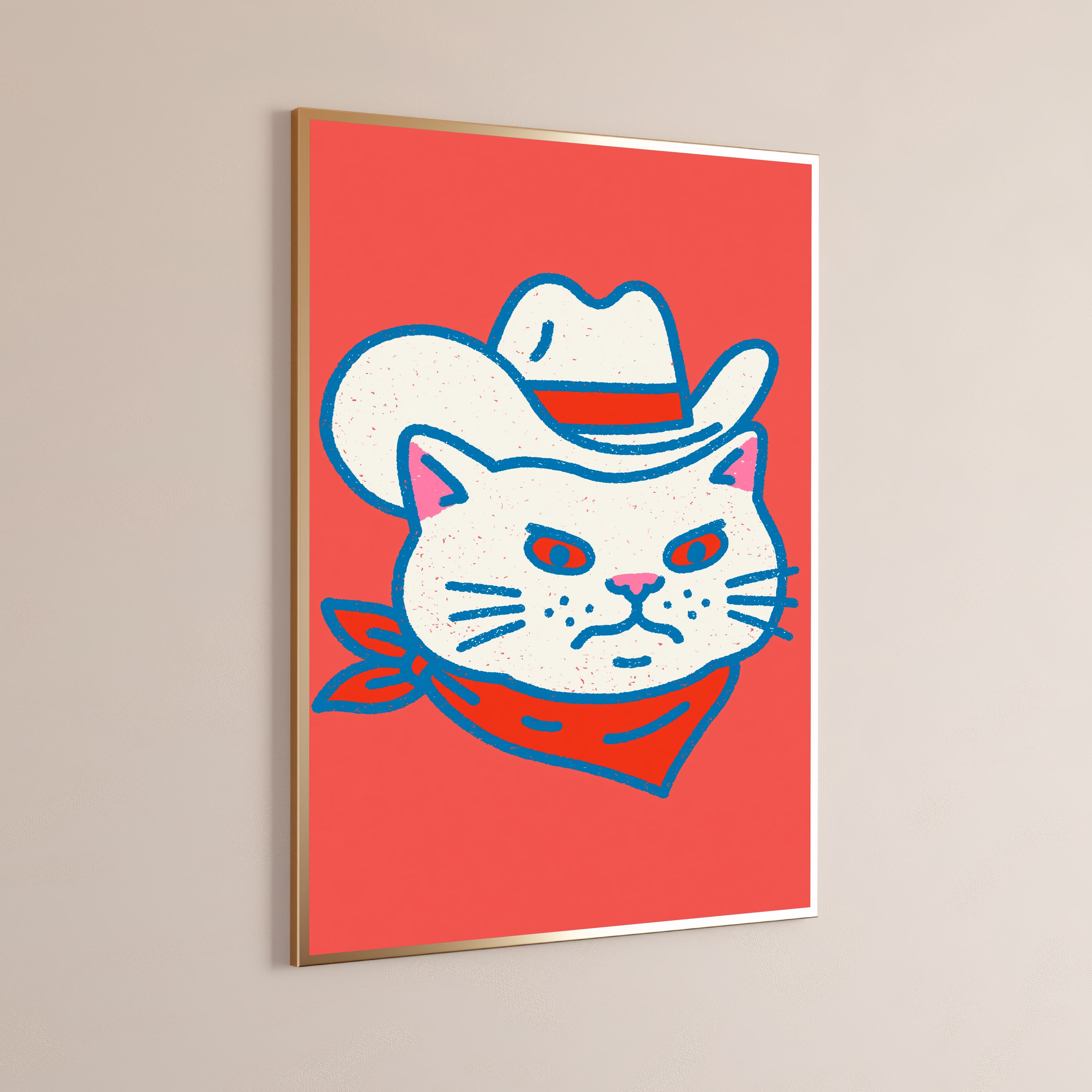 Cowboy Cat Pop Art Print