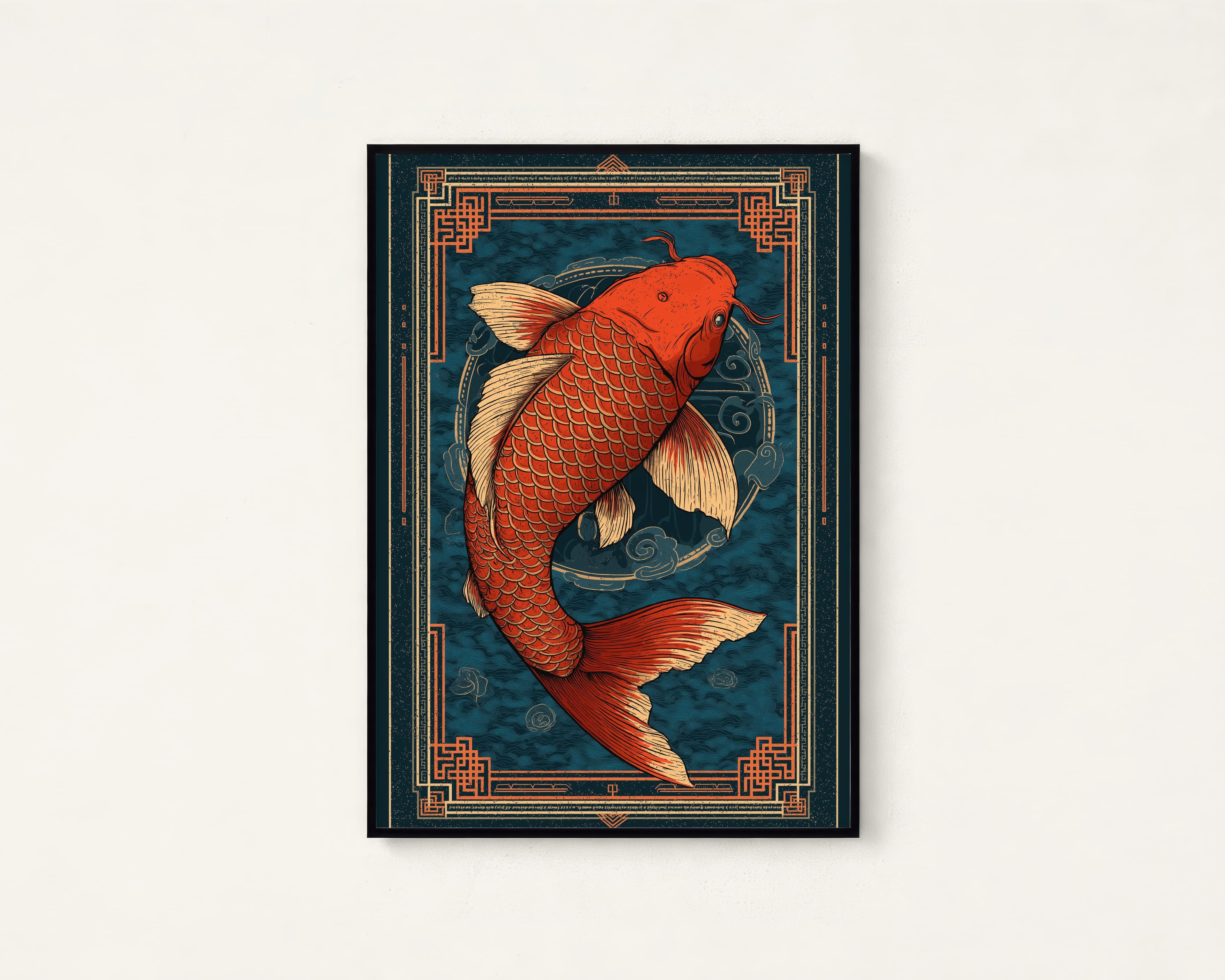 Koi Fish Guardian Spirit Japanese Art Print — view 1