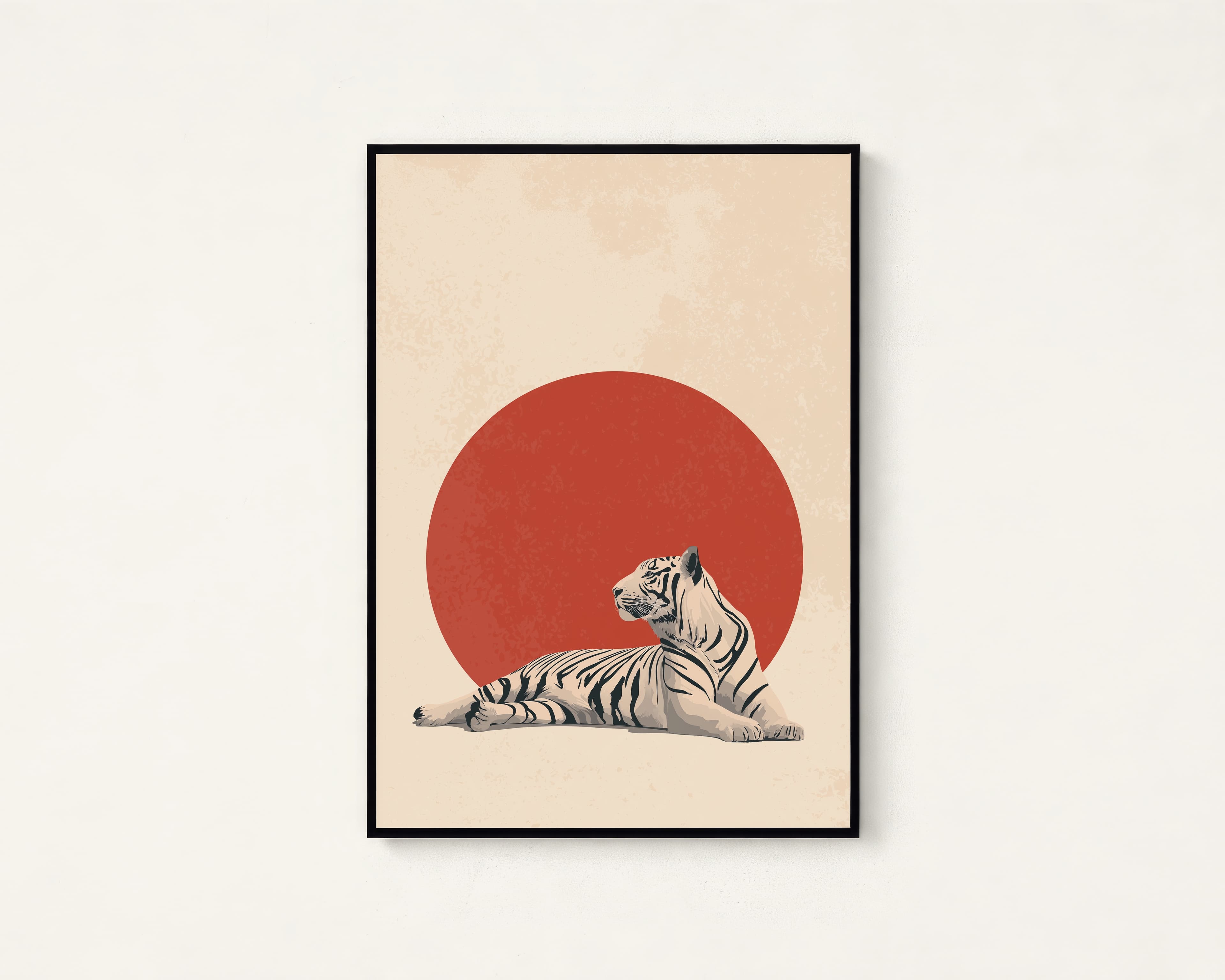 White Tiger Japanese Wall Art Print — view 1
