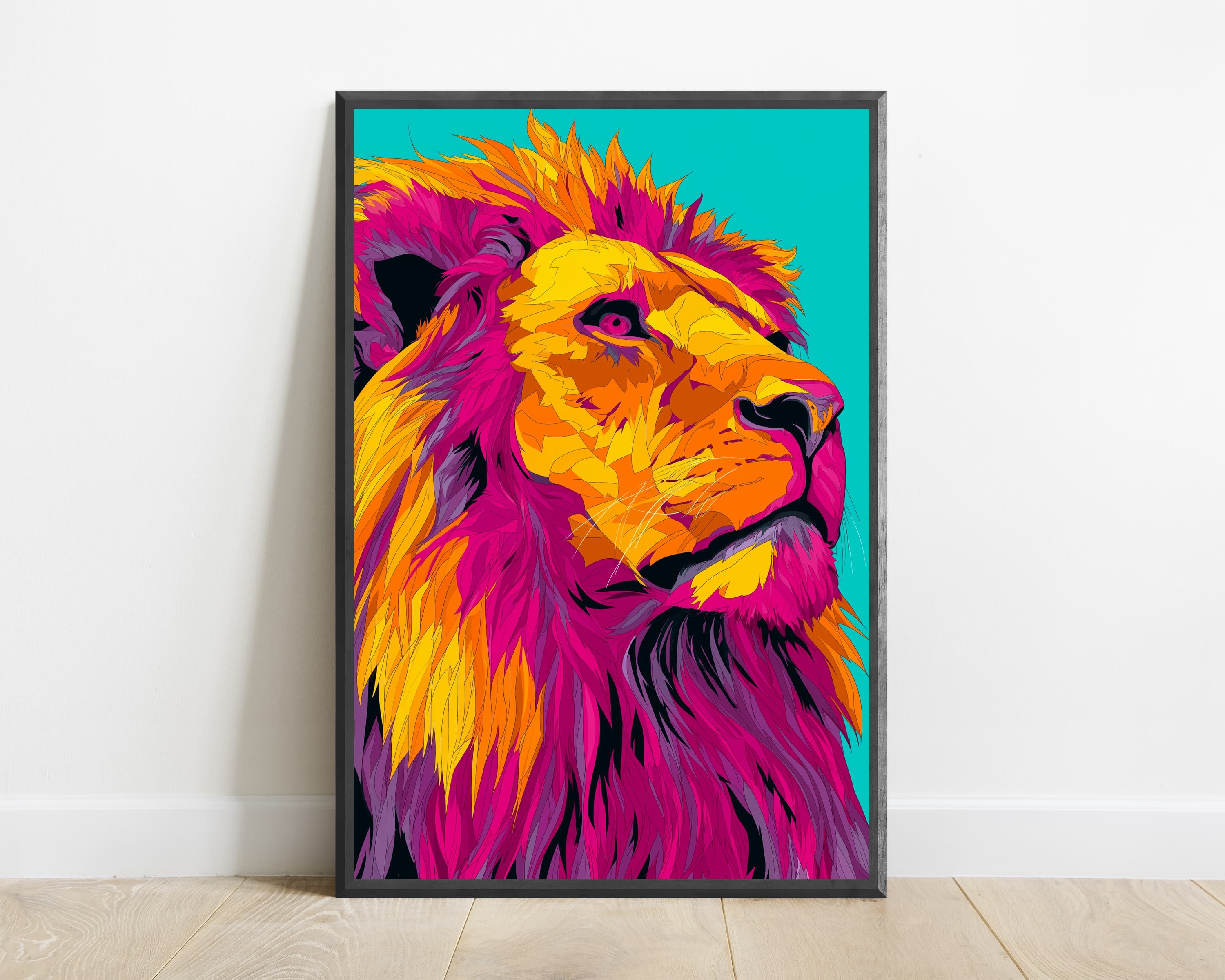 Vibrant Lion Pop Art Print