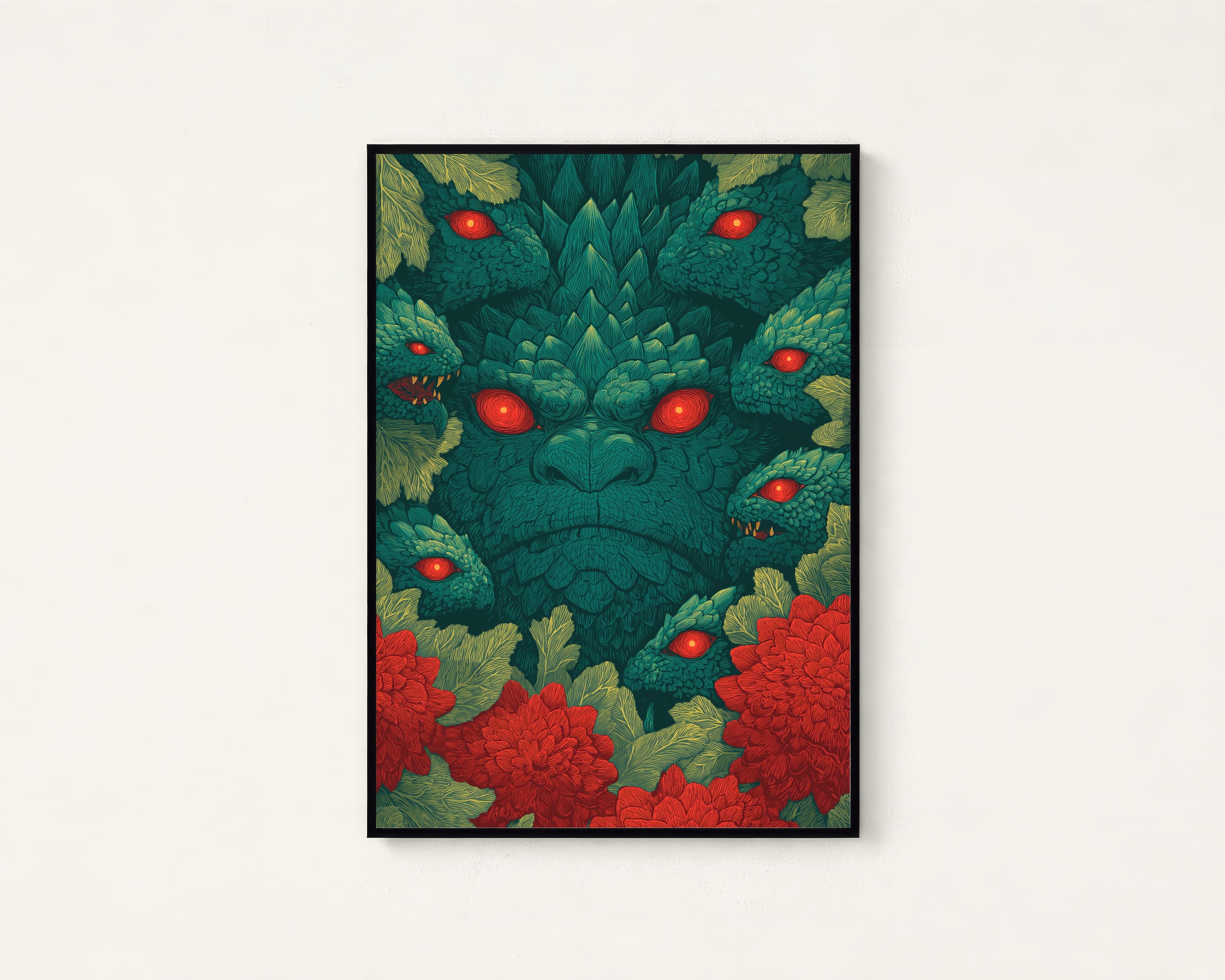Yamata no Orochi Serpent Dragon Japanese Art Print — view 1