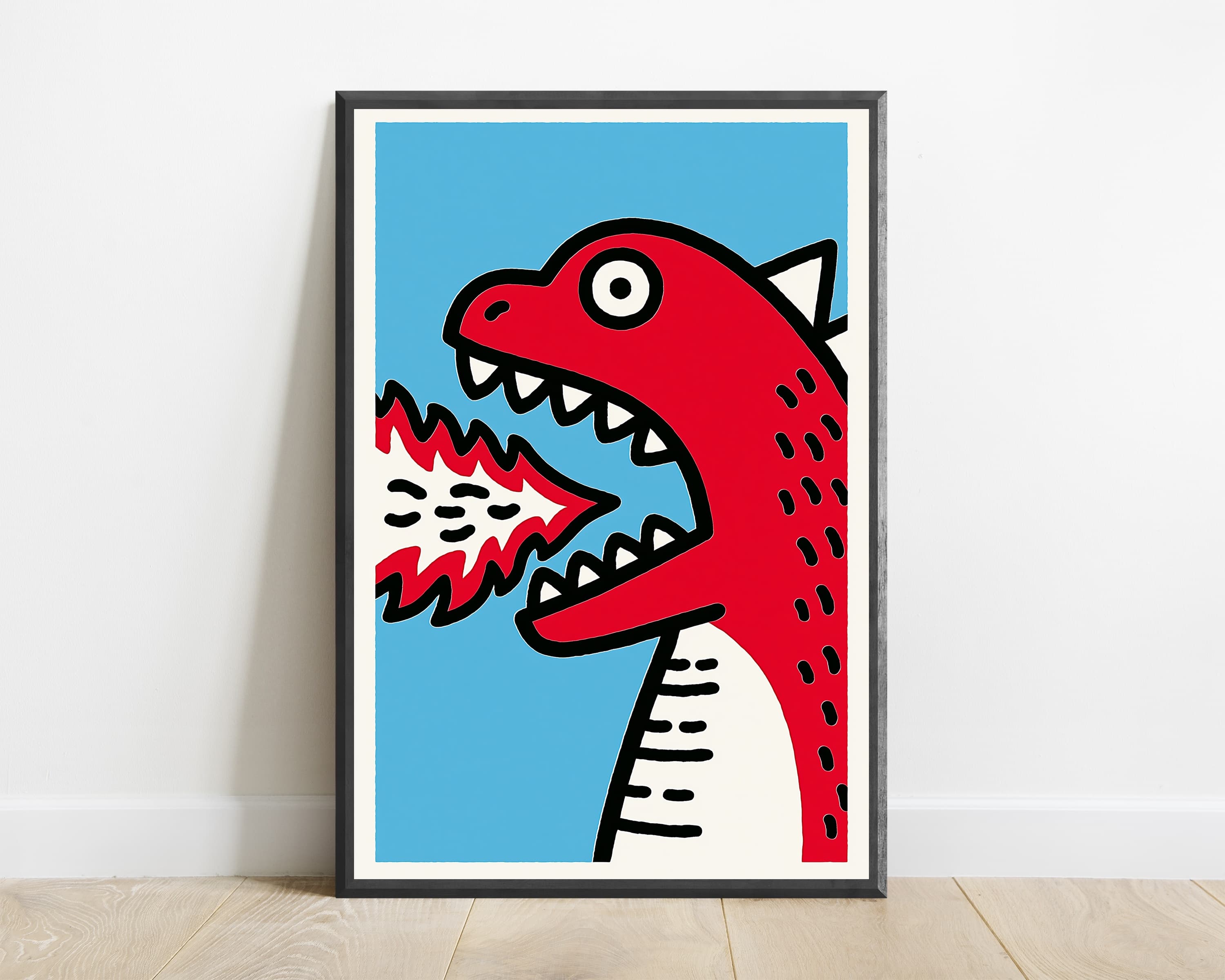 Fierce Red Shark Pop Art Print