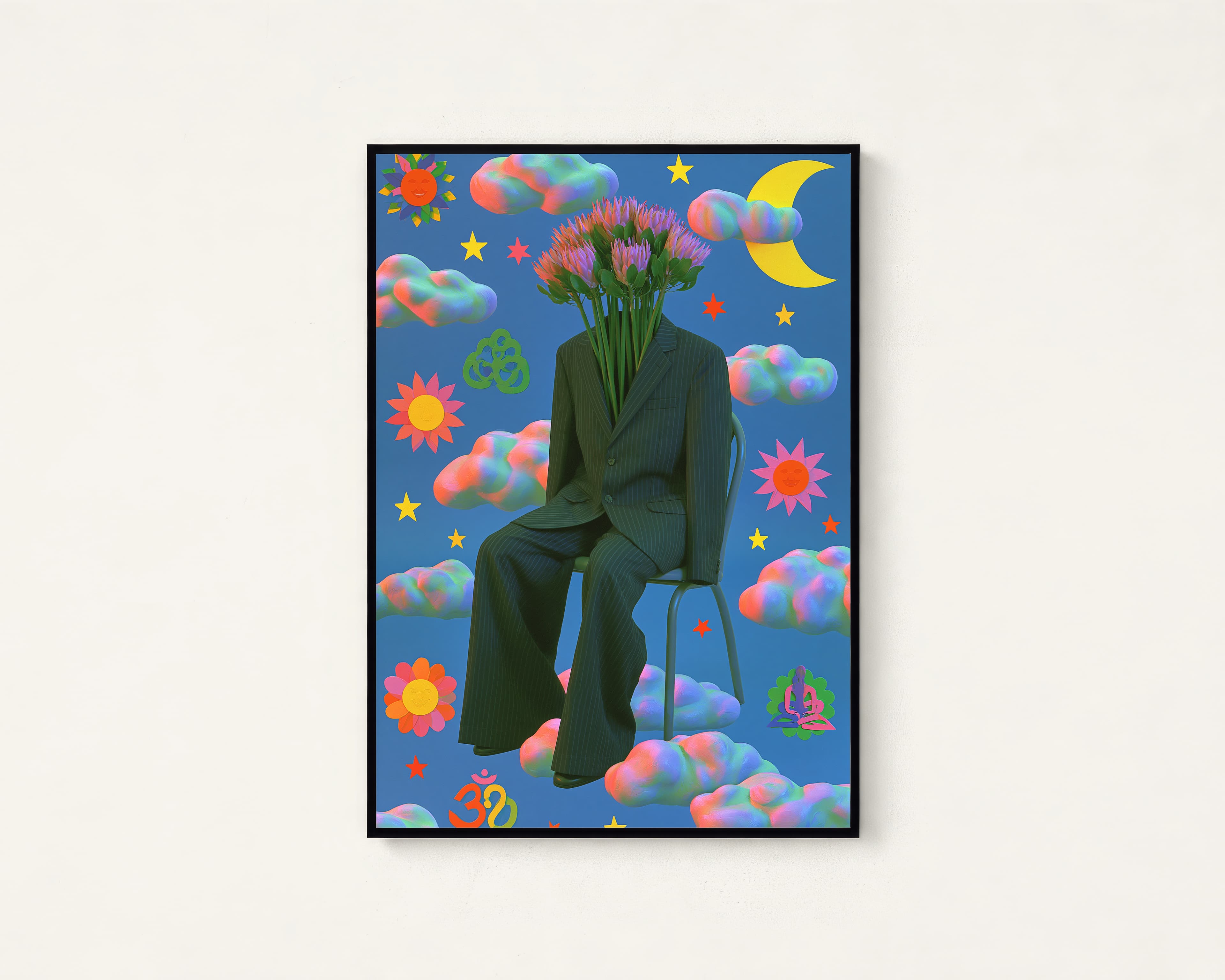 Surreal Flower Head Portrait Print — view 1