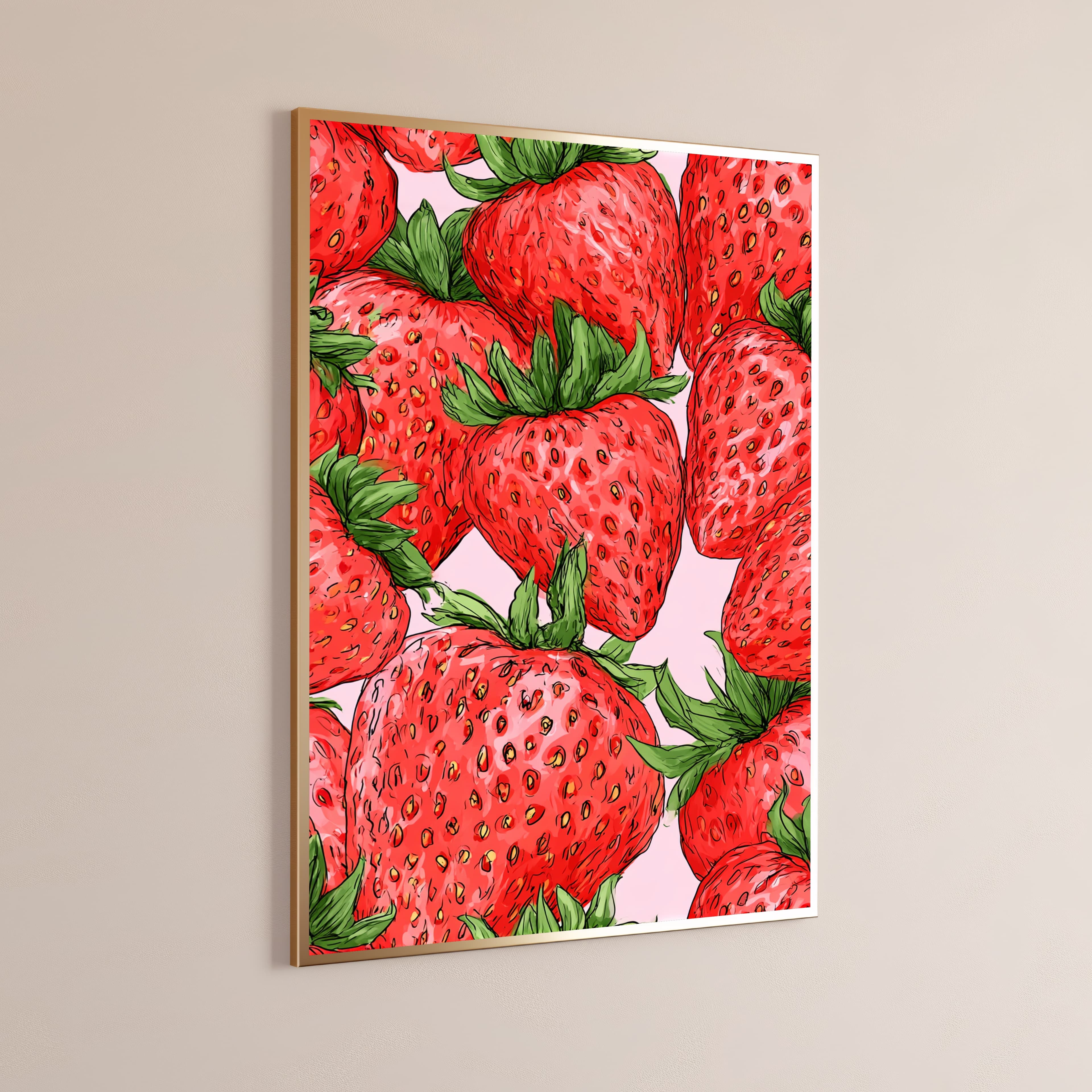 Hand-Drawn Strawberry Art Print