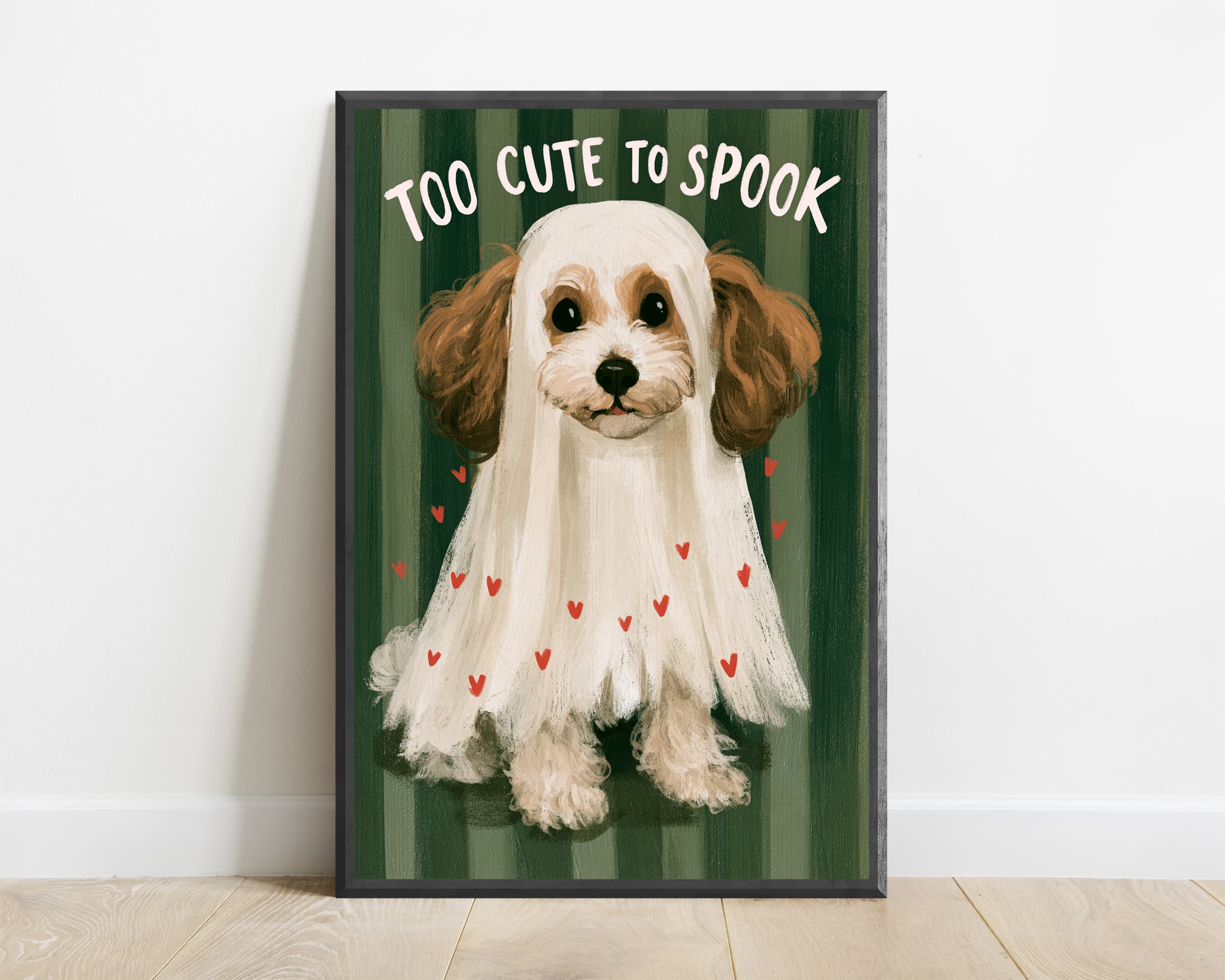 Too Cute to Spook Ghost Costume Dog Print — view 1