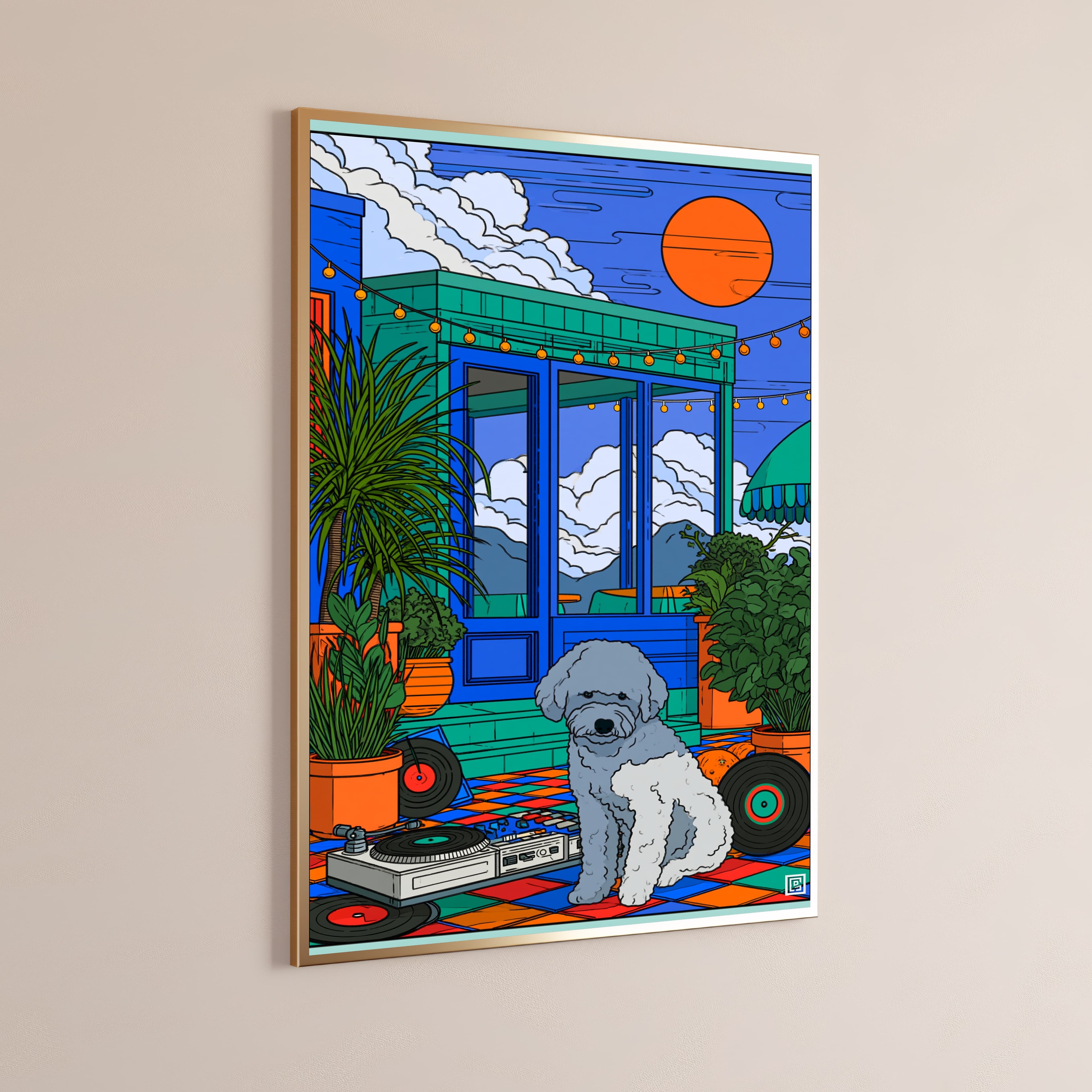 Groovy Dog Turntable Wall Art