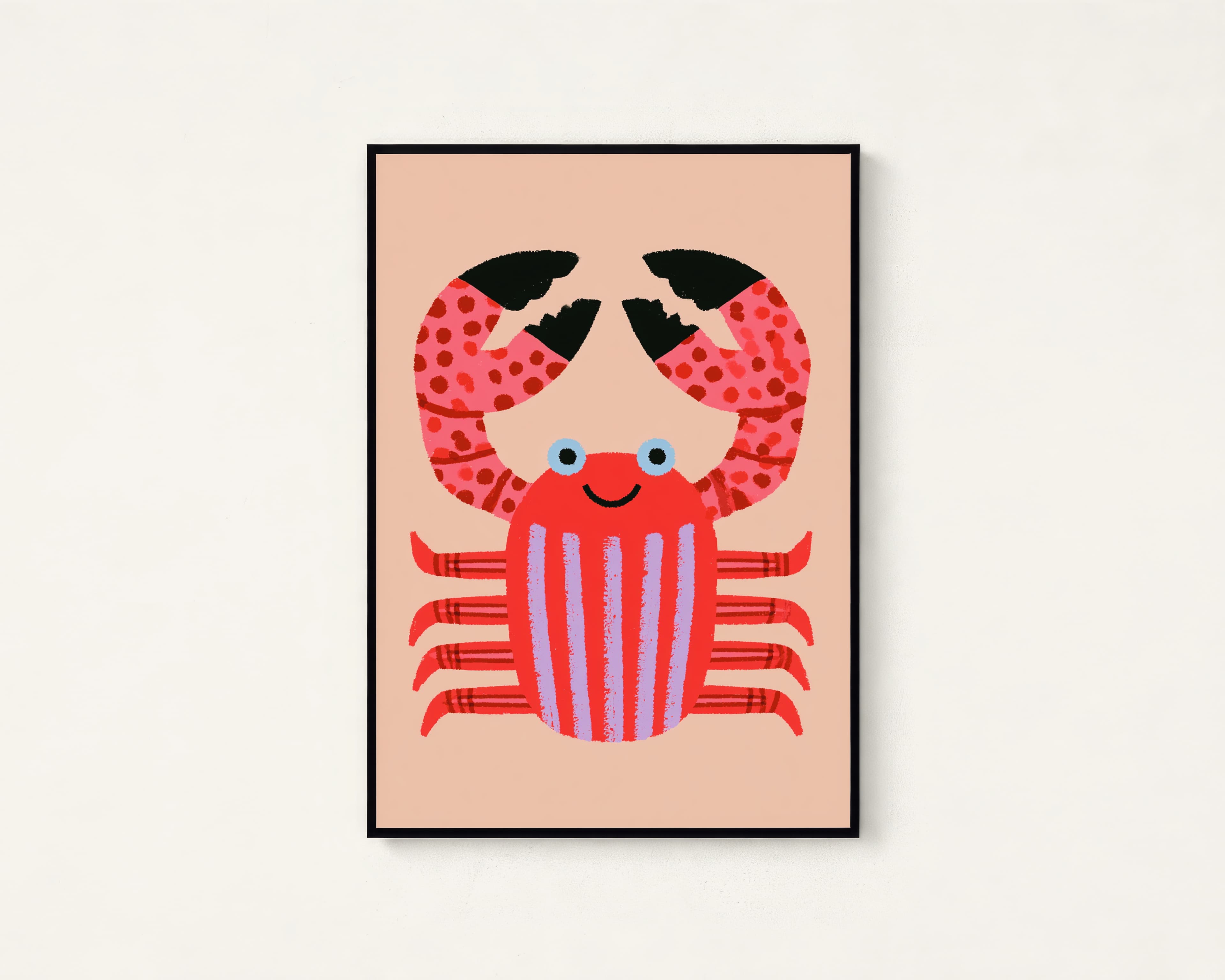 Happy Red Crab Pop Art Print