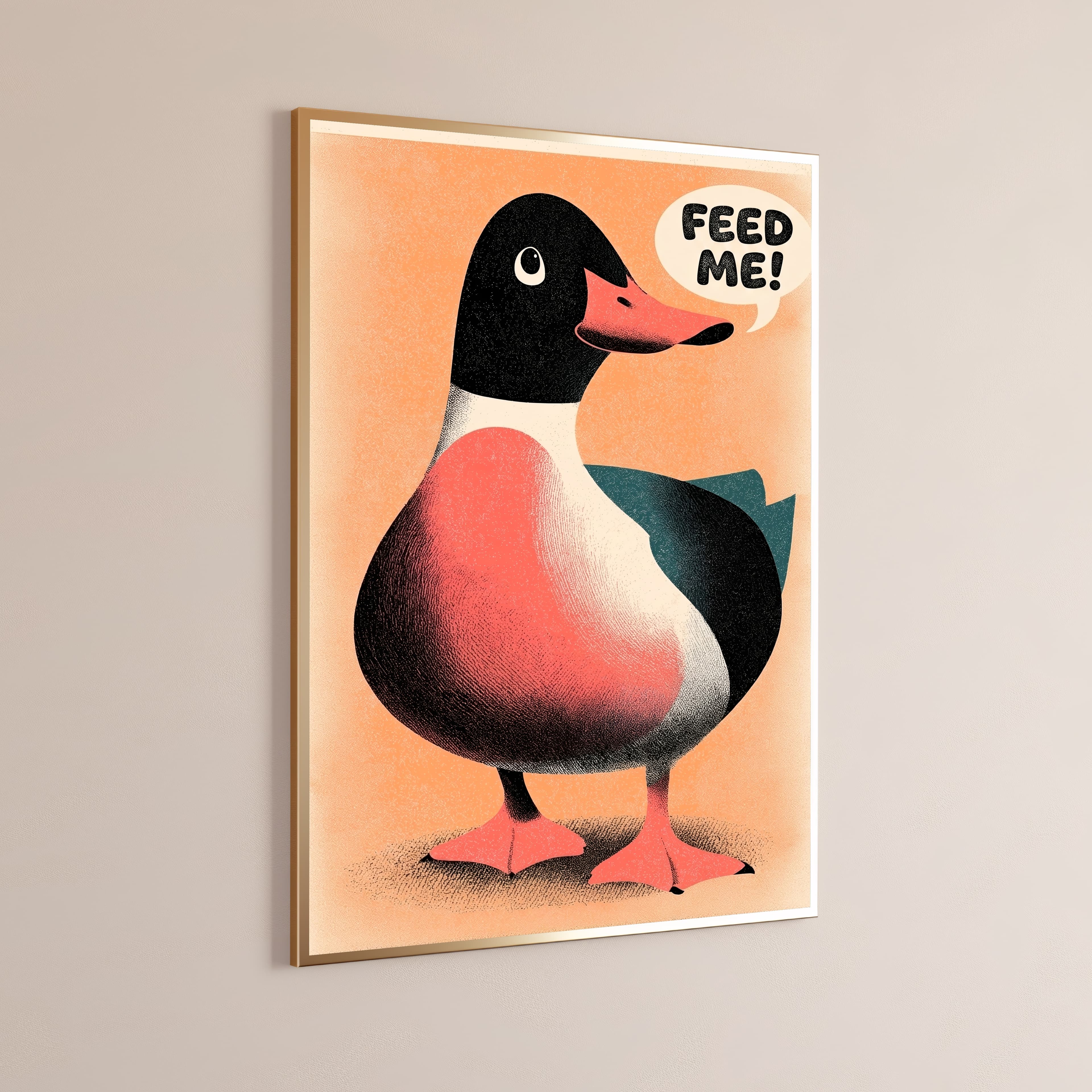 Hungry Duck Minimalist Art Print