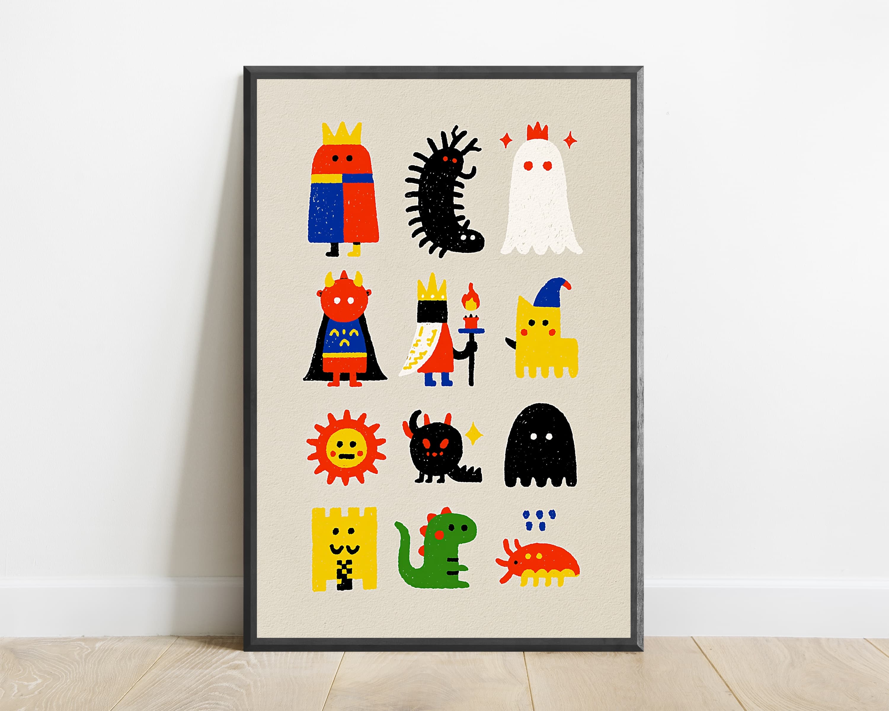 Quirky Monster Characters Wall Art — view 1