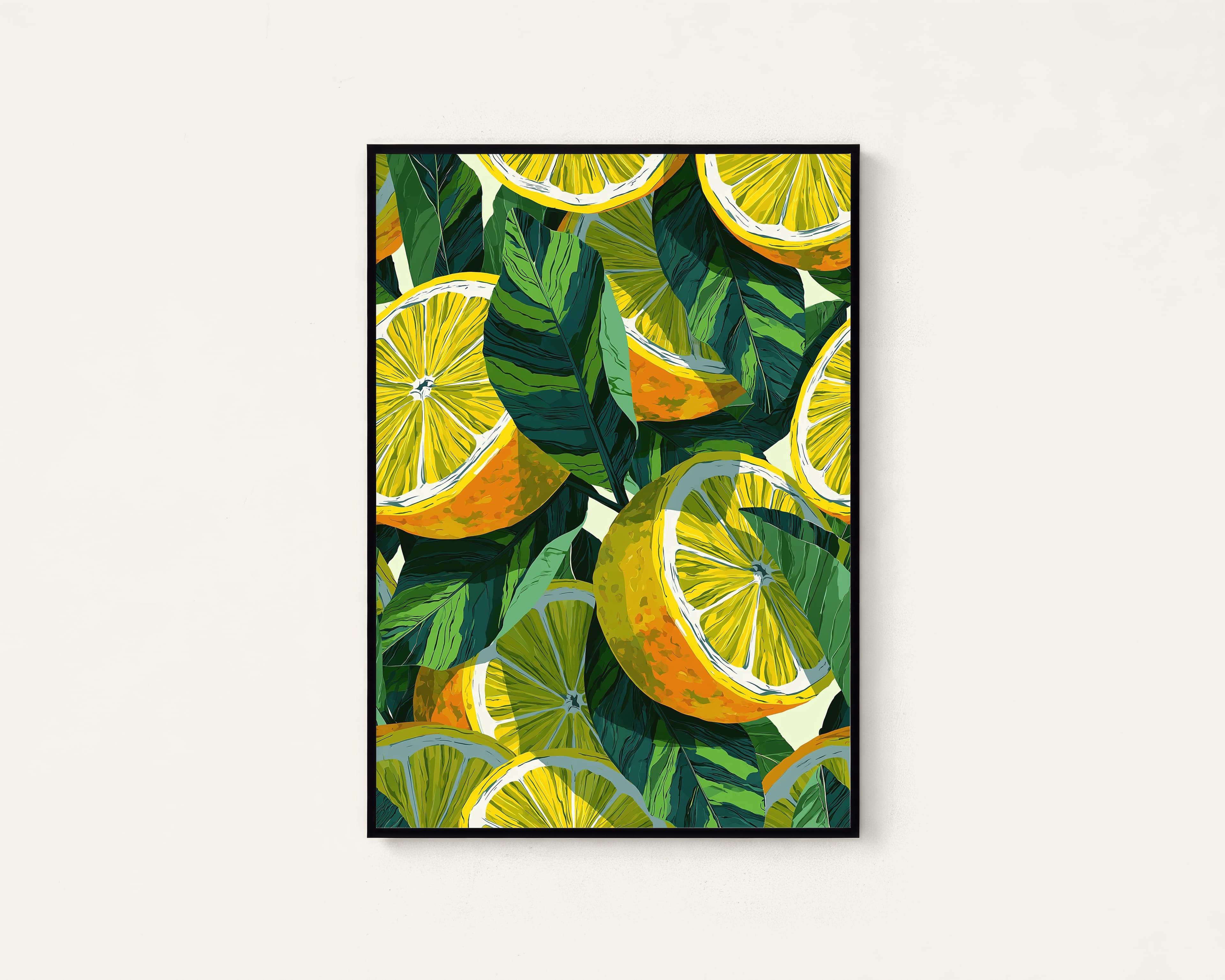 Lemon Citrus Leaves Botanical Print