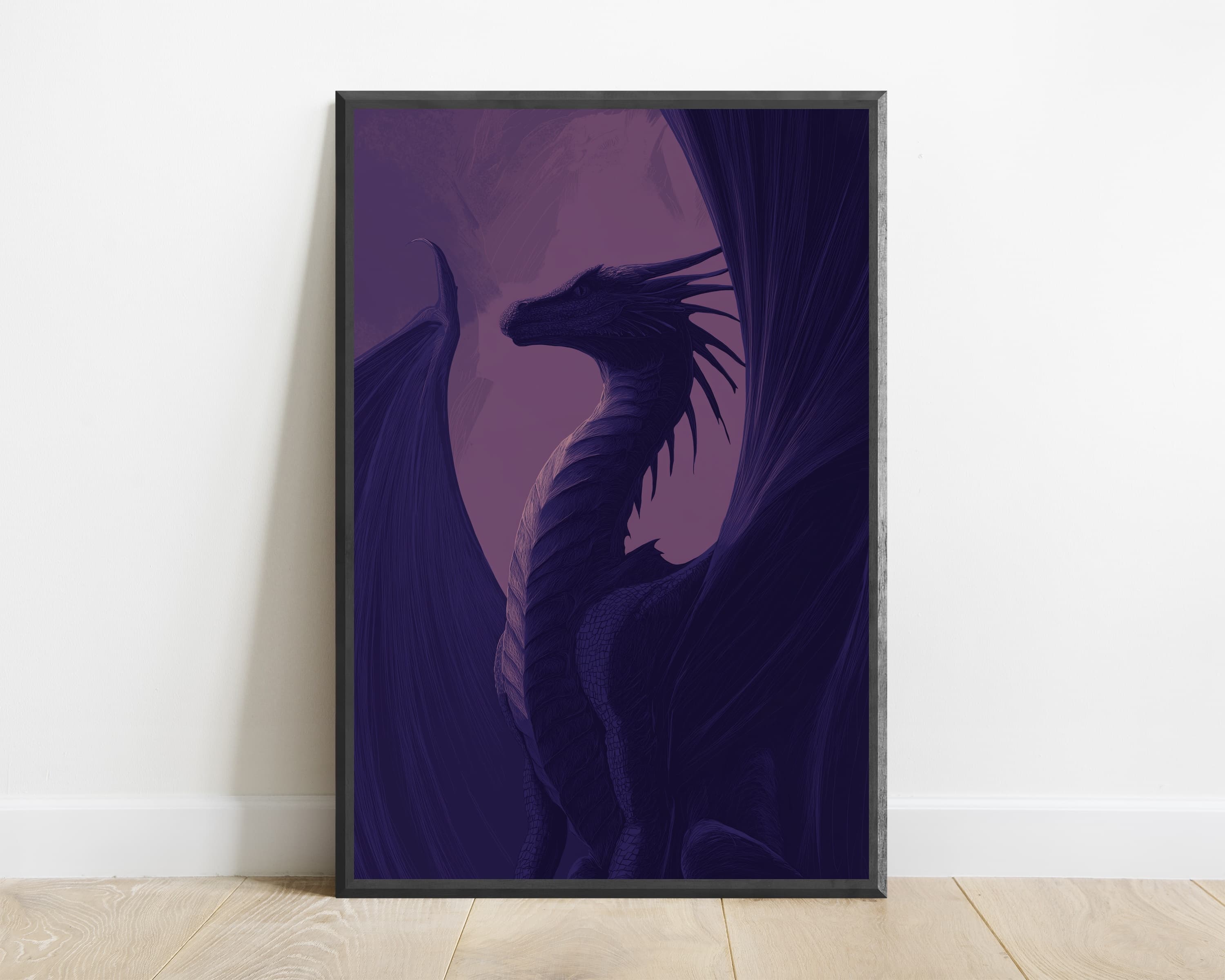 Majestic Dragon Silhouette Art Print — view 1