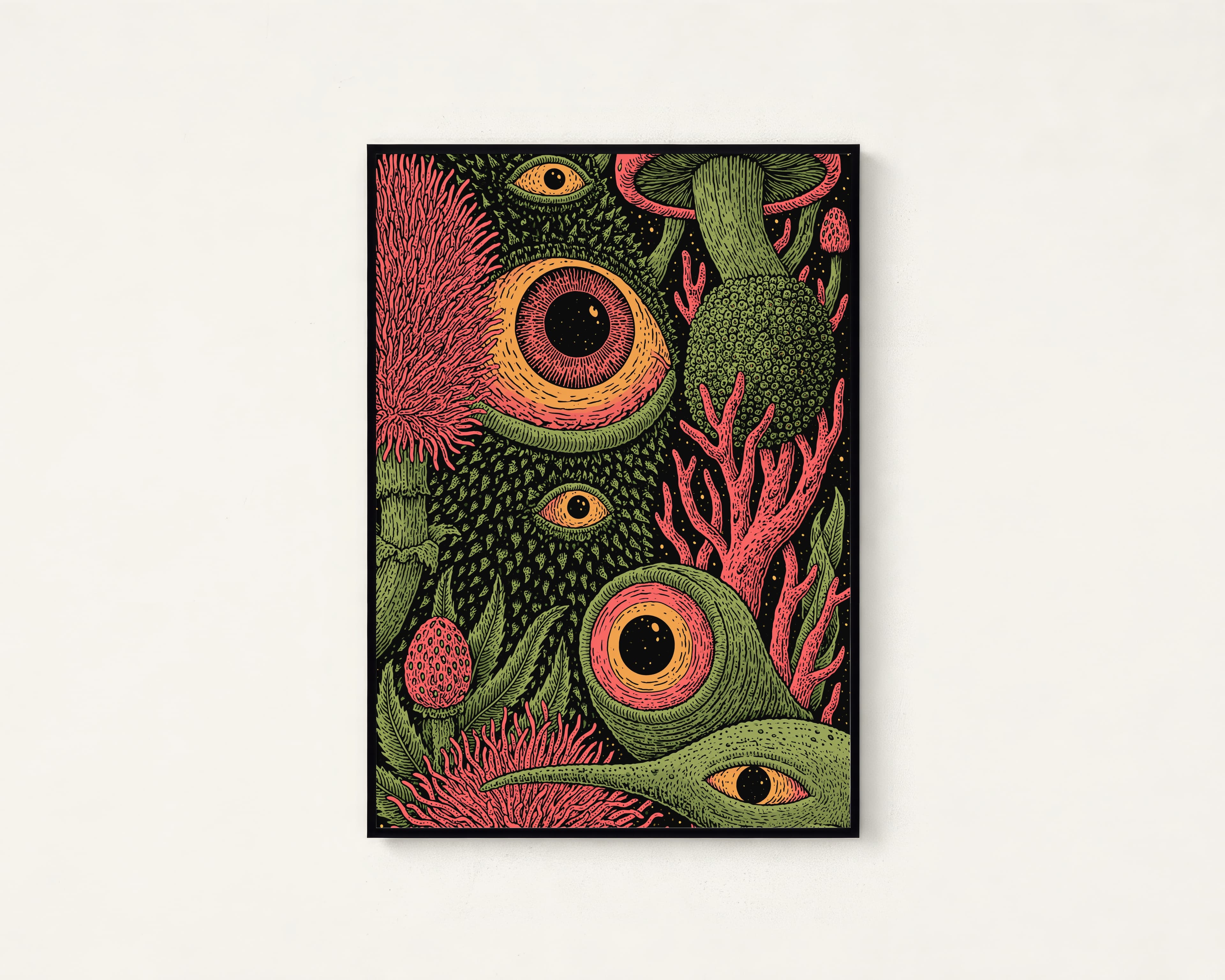 Mystical Creature Eyes Forest Pop Art Print