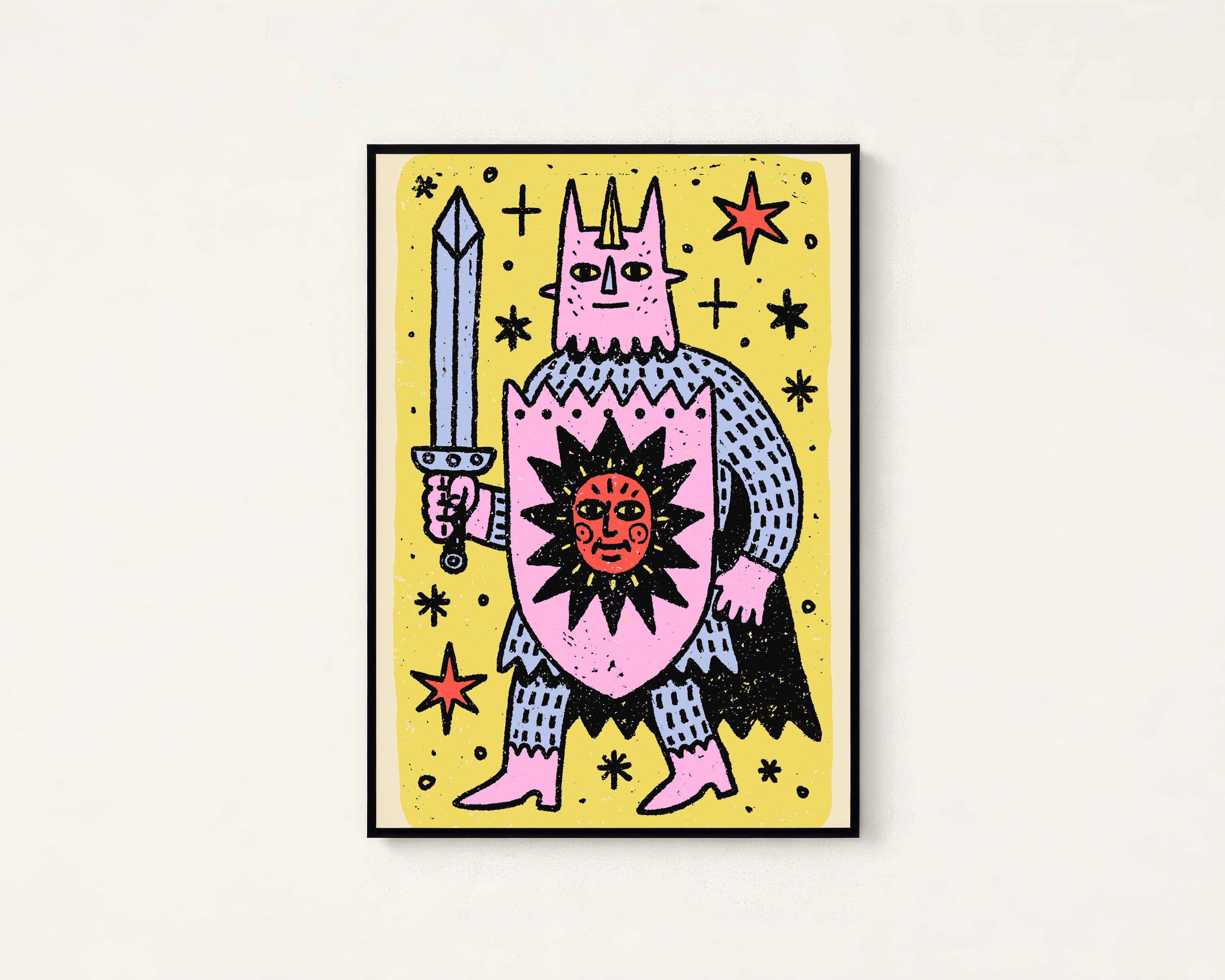 Mystical Demon Warrior Pop Art Print