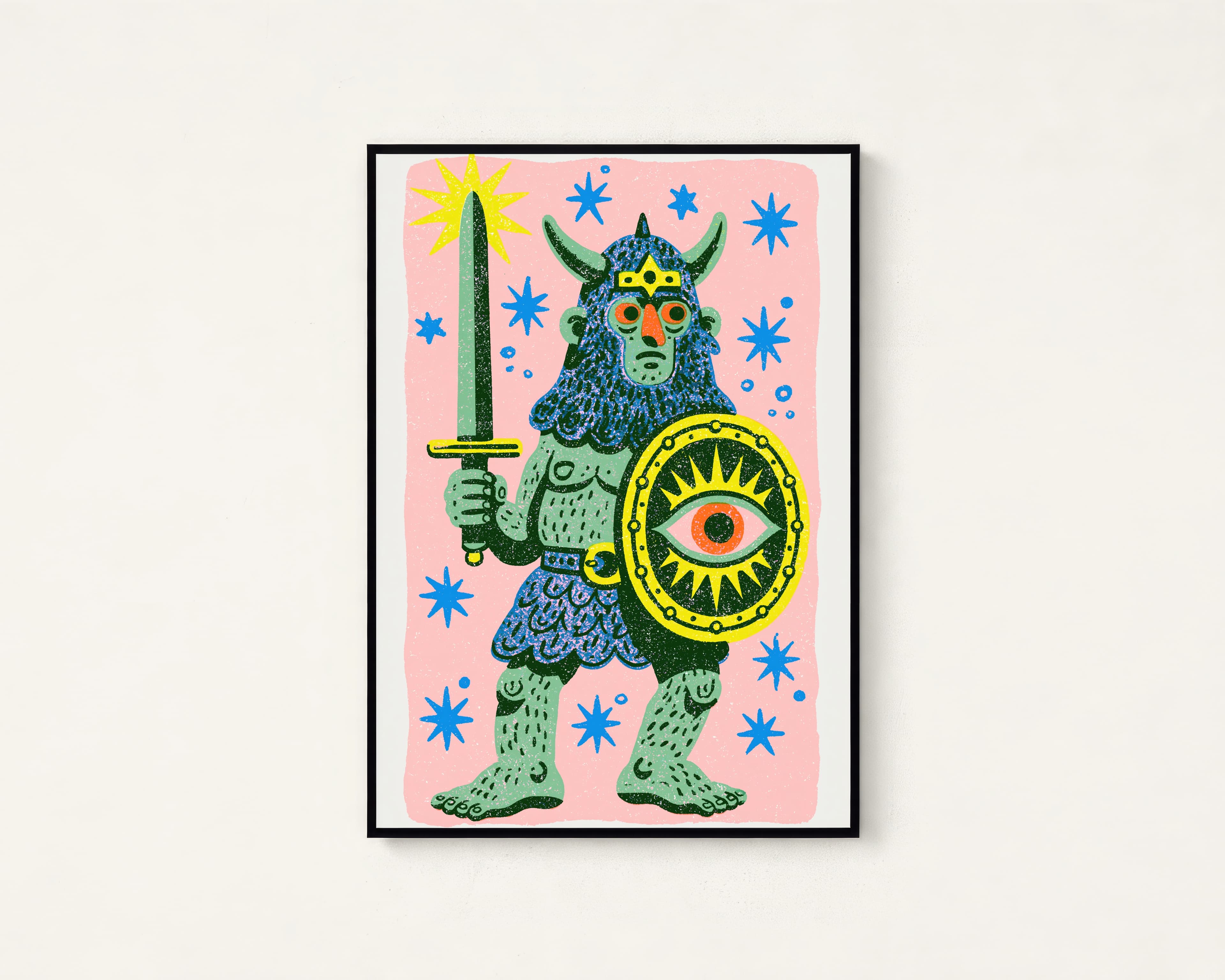 Mystical Demon Warrior Pop Art Print
