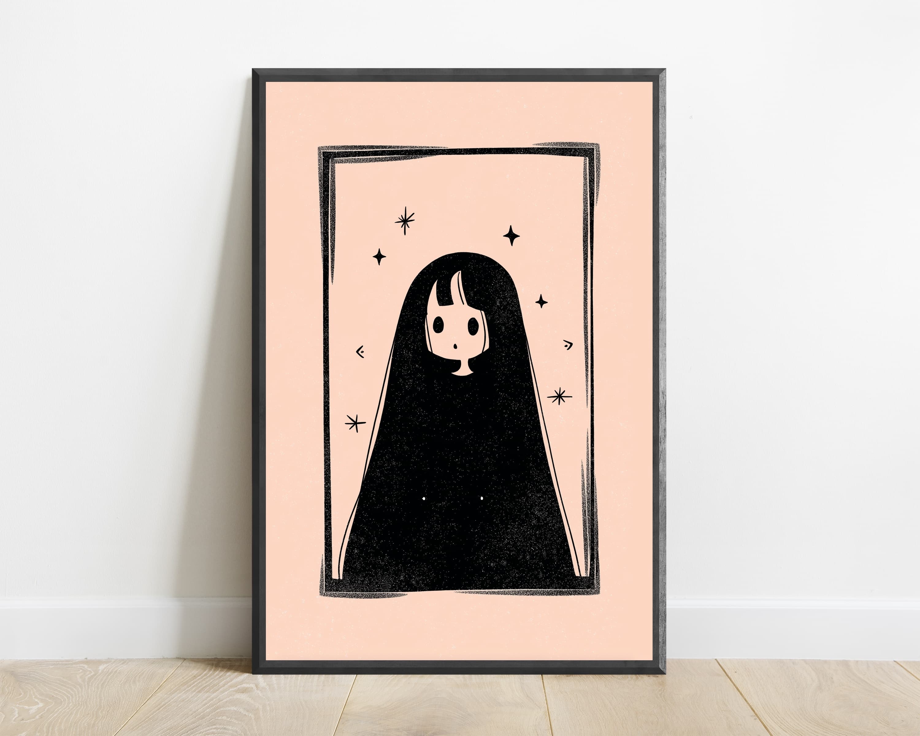 Minimalist Girl Portrait Print — view 1