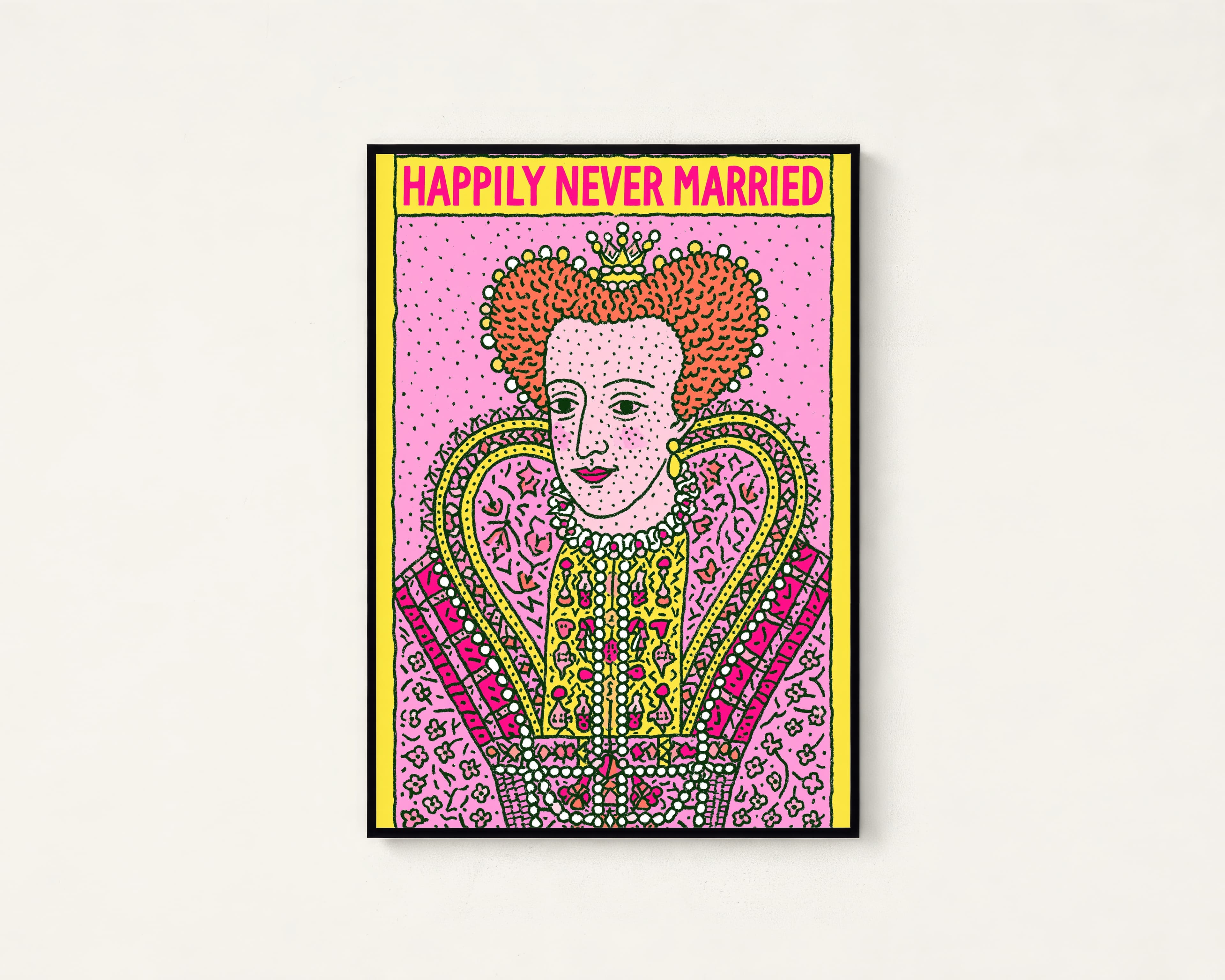 Ornate Red-Haired Queen Pop Art Print