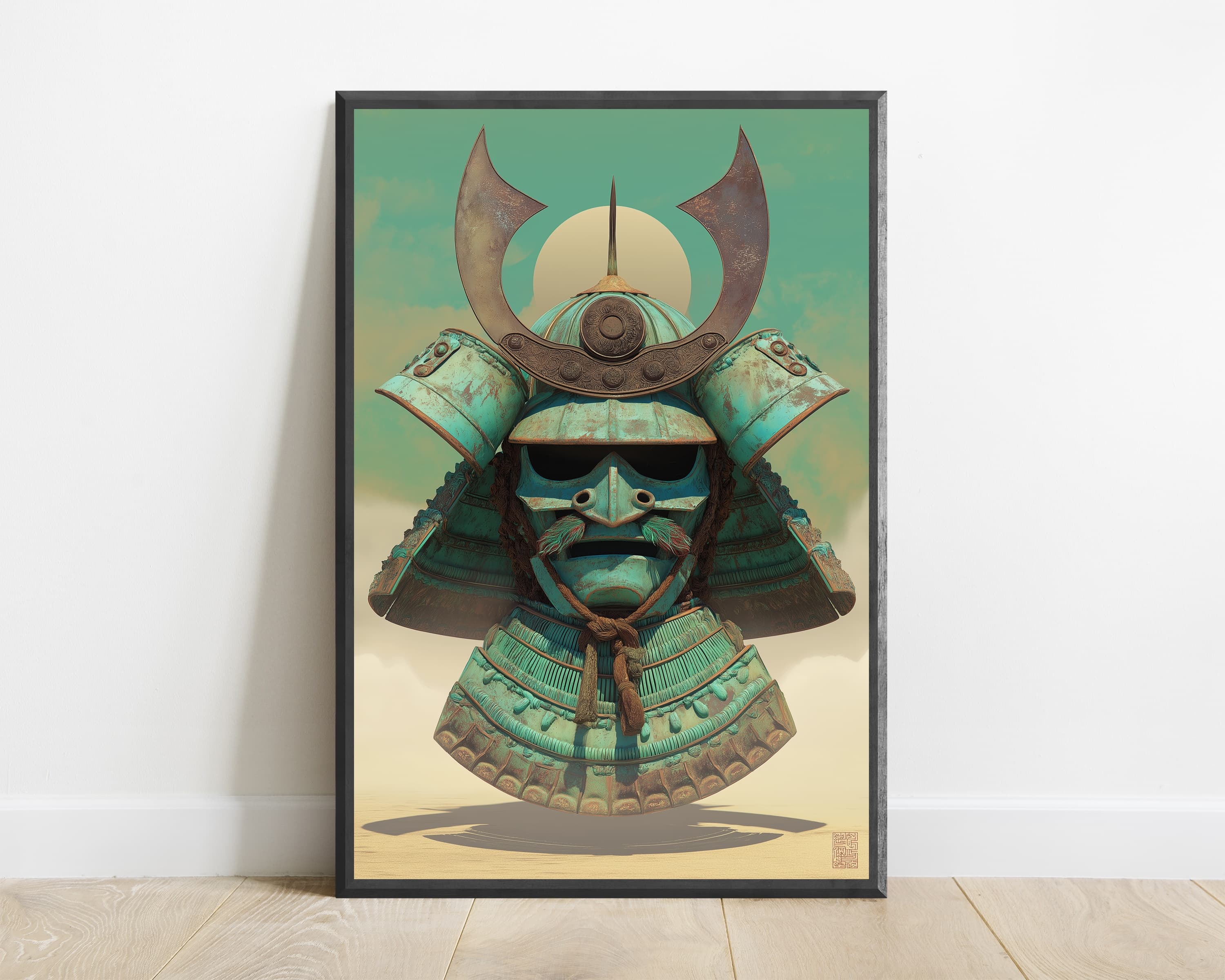 Patina Samurai Kabuto Helmet Art Print — view 1