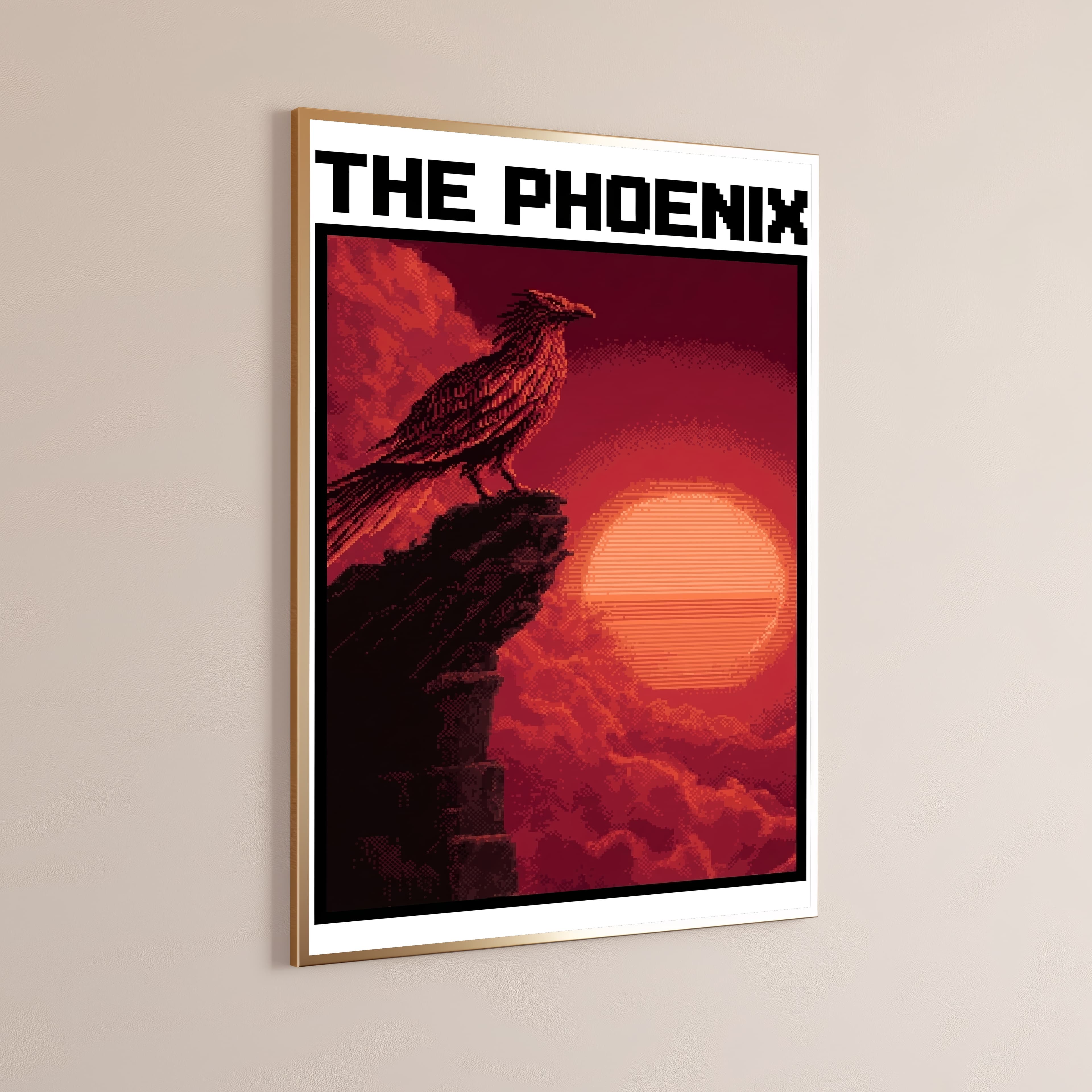 Phoenix Pixel Art Print
