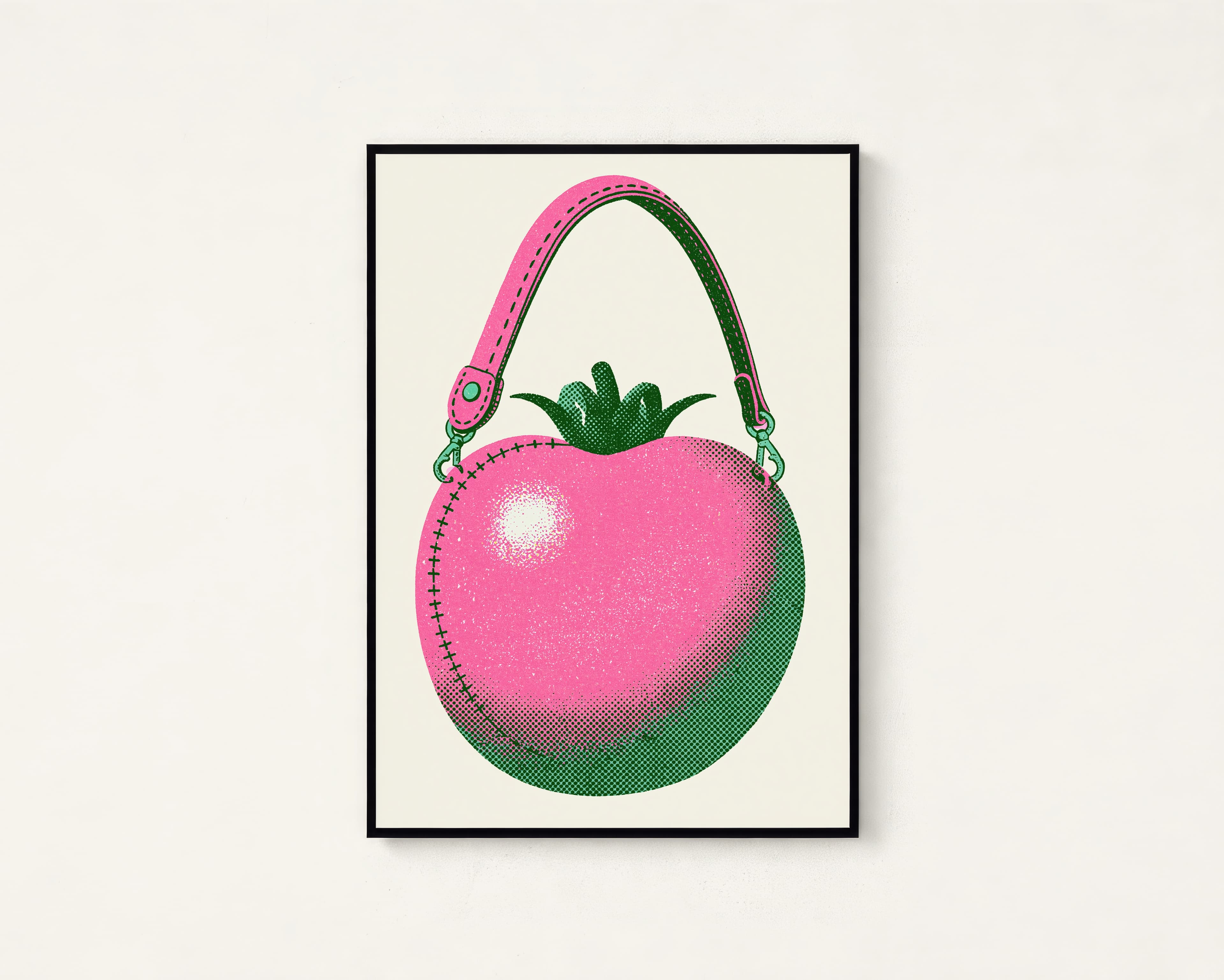 Pink Cactus Handbag Pop Art Print