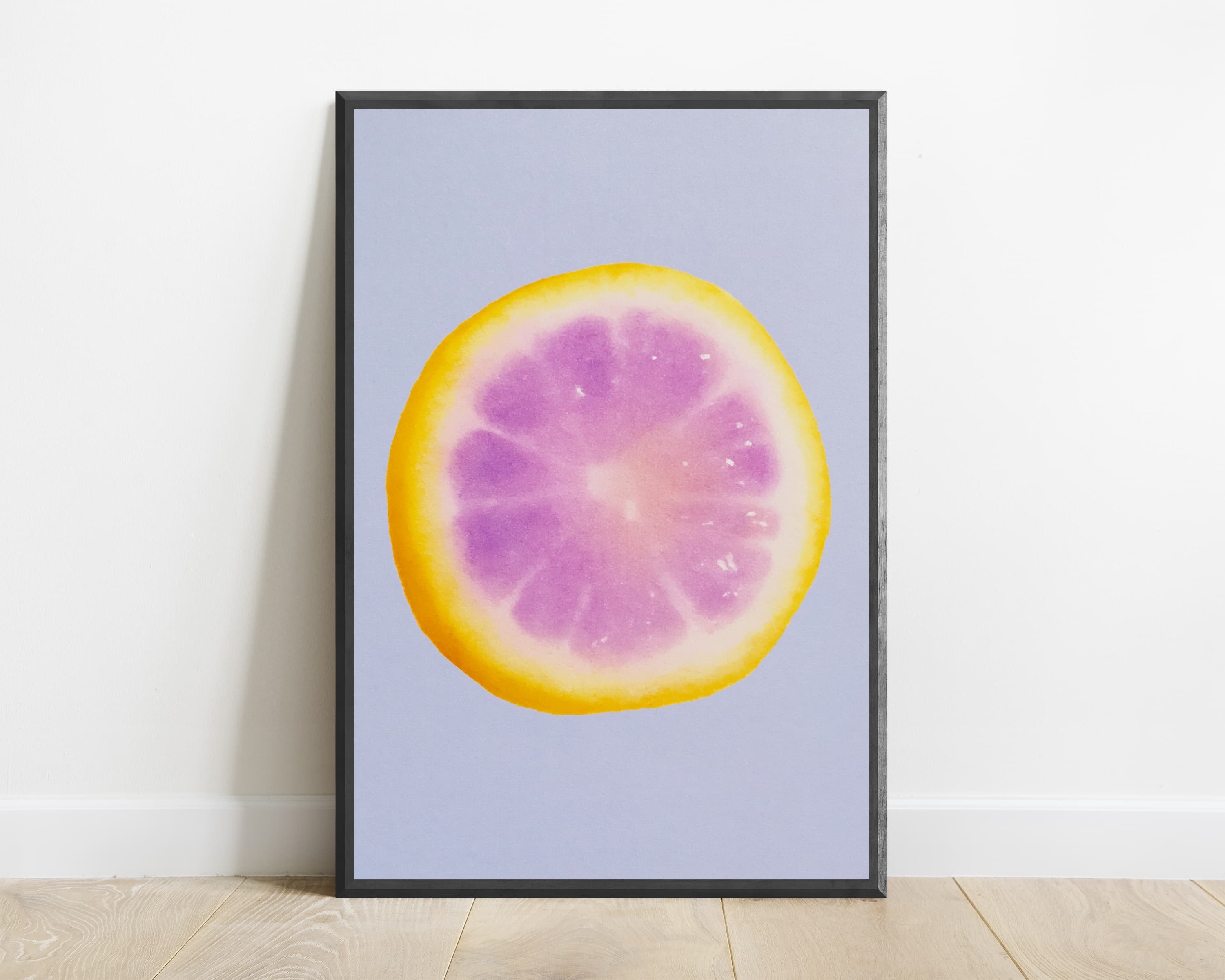 Purple Lemon Slice Pop Art Print — view 1